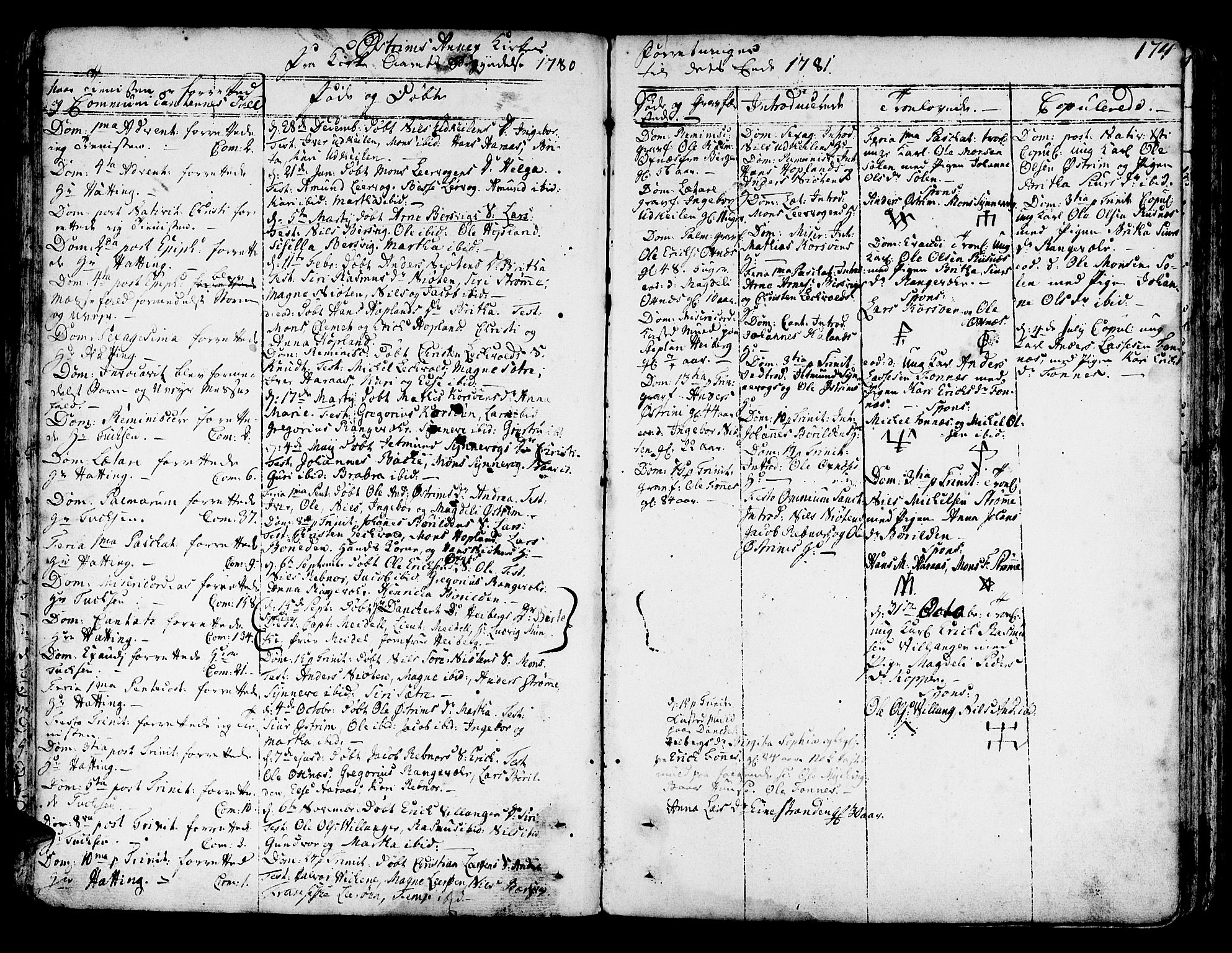 Lindås Sokneprestembete, AV/SAB-A-76701/H/Haa/Haaa/L0004: Parish register (official) no. A 4, 1764-1791, p. 174