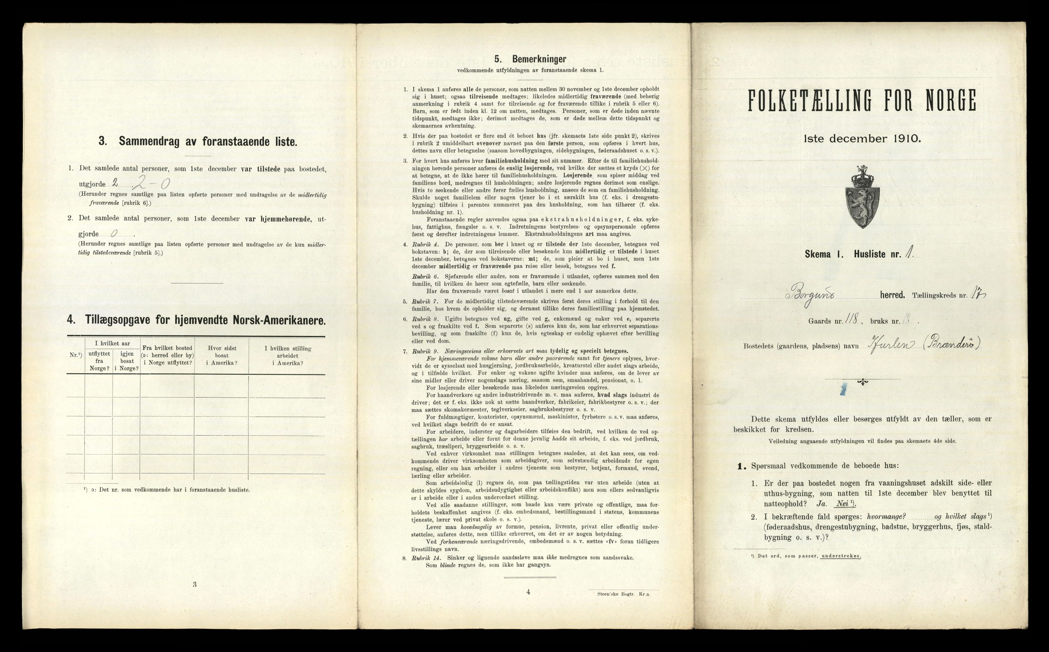 RA, 1910 census for Borgund, 1910, p. 1415