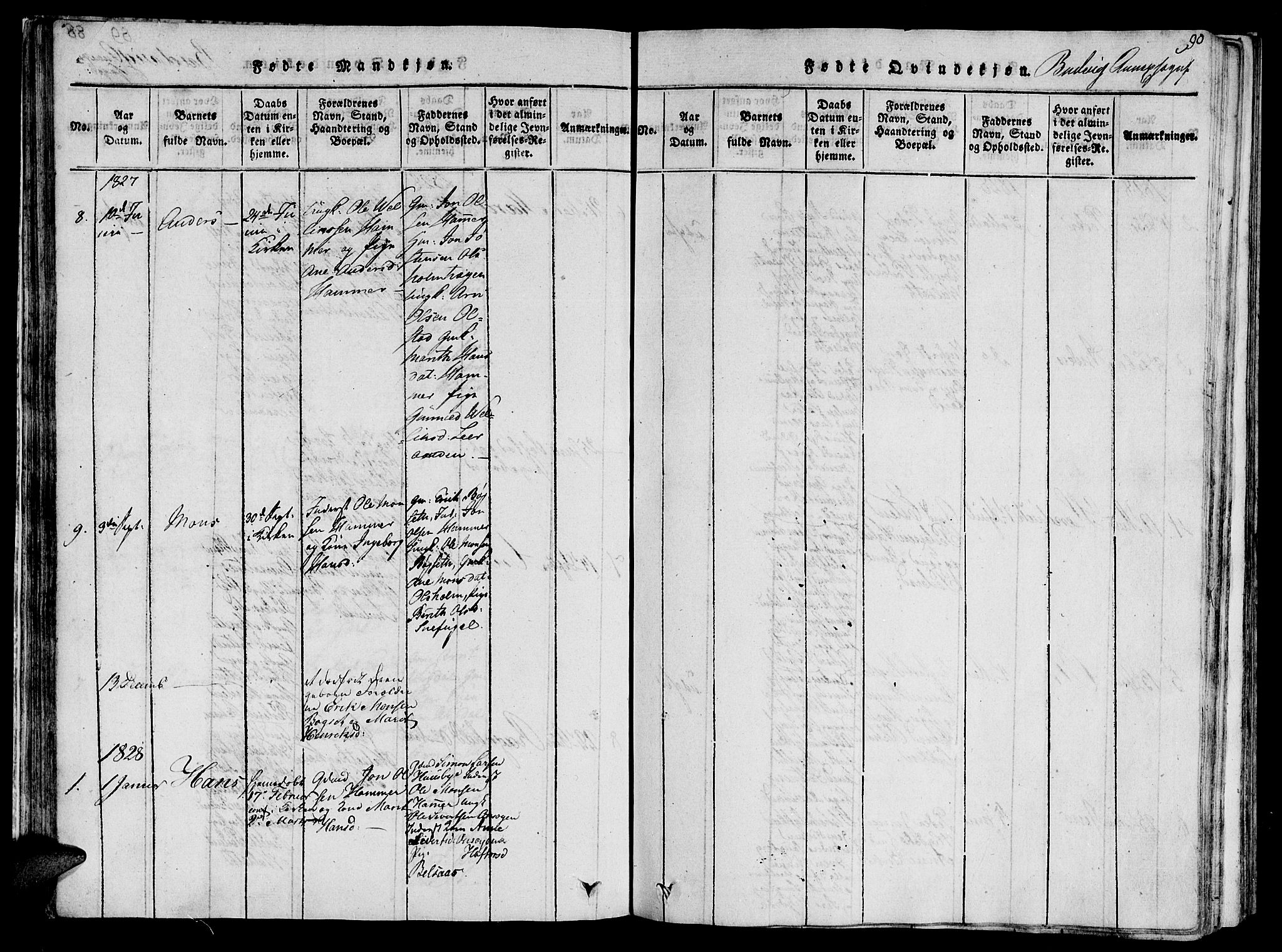 Ministerialprotokoller, klokkerbøker og fødselsregistre - Sør-Trøndelag, SAT/A-1456/612/L0373: Parish register (official) no. 612A06 /2, 1816-1828, p. 90