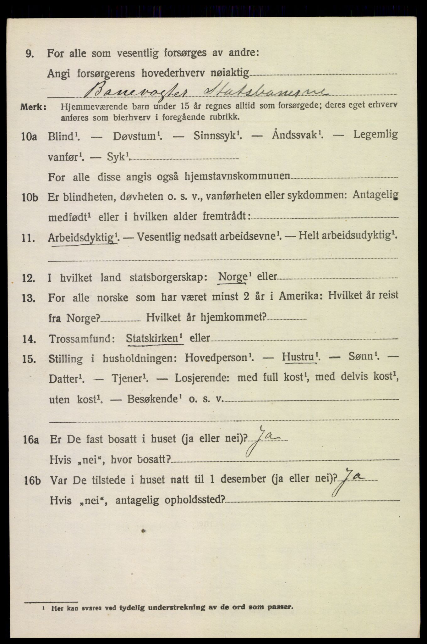 SAH, 1920 census for Vestre Toten, 1920, p. 2305