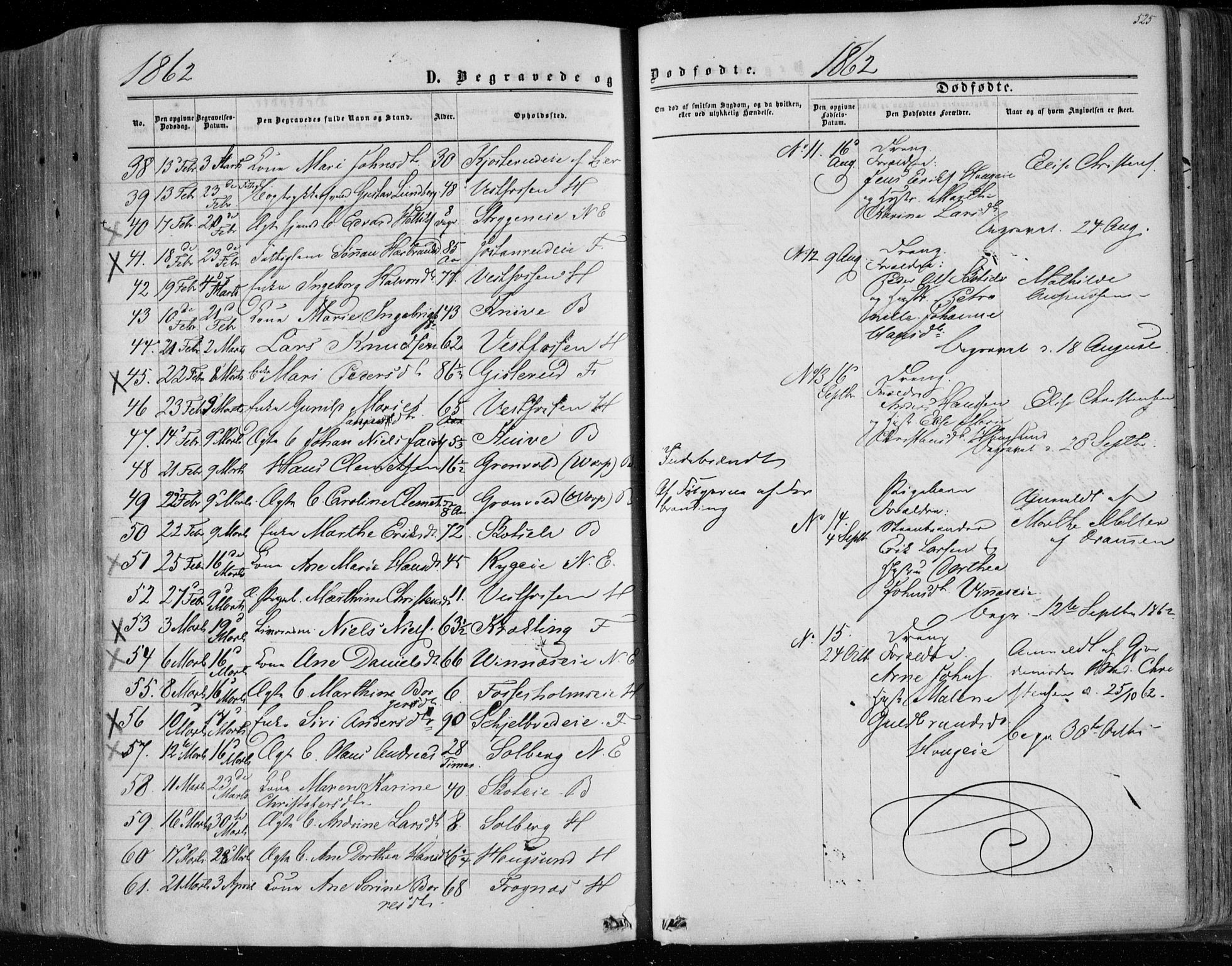 Eiker kirkebøker, AV/SAKO-A-4/F/Fa/L0016: Parish register (official) no. I 16, 1860-1868, p. 525