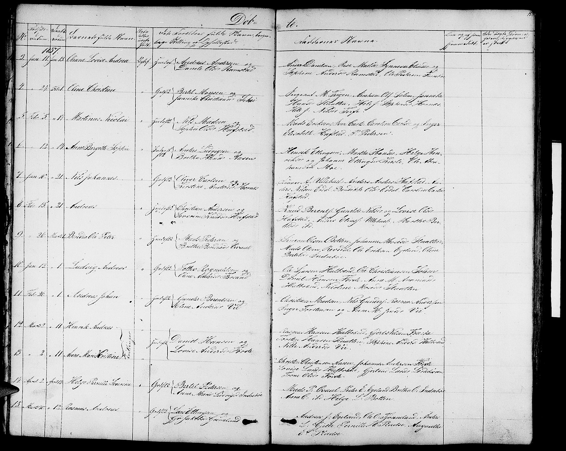 Førde sokneprestembete, AV/SAB-A-79901/H/Hab/Haba/L0001: Parish register (copy) no. A 1, 1853-1880, p. 15