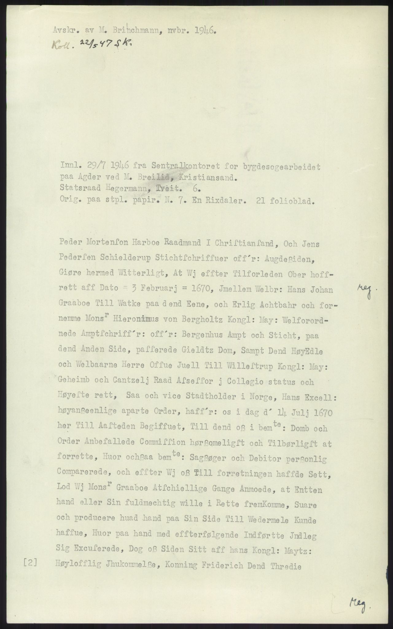 Samlinger til kildeutgivelse, Diplomavskriftsamlingen, AV/RA-EA-4053/H/Ha, p. 1381