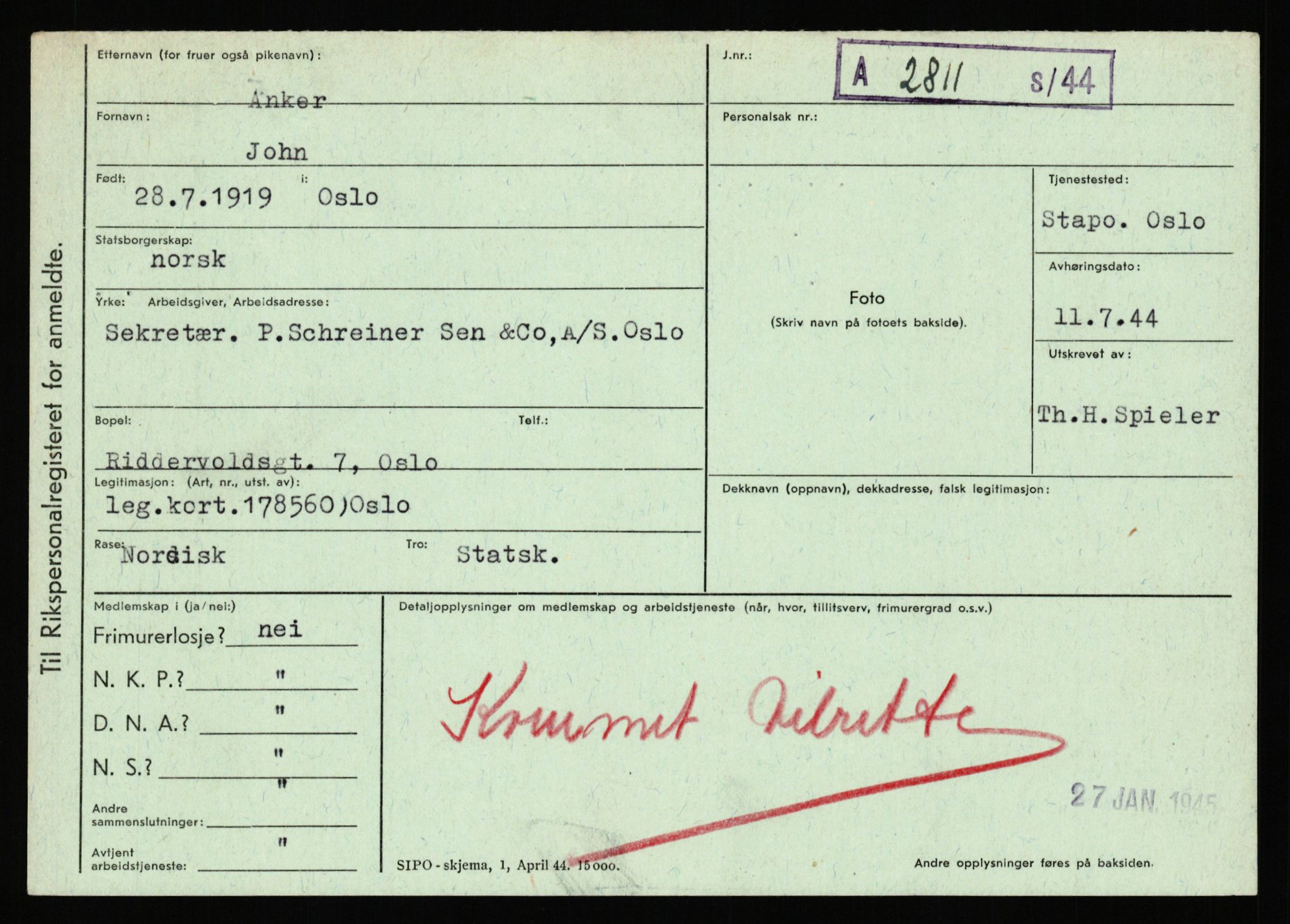 Statspolitiet - Hovedkontoret / Osloavdelingen, AV/RA-S-1329/C/Ca/L0001: Aabakken - Armann, 1943-1945, p. 4354