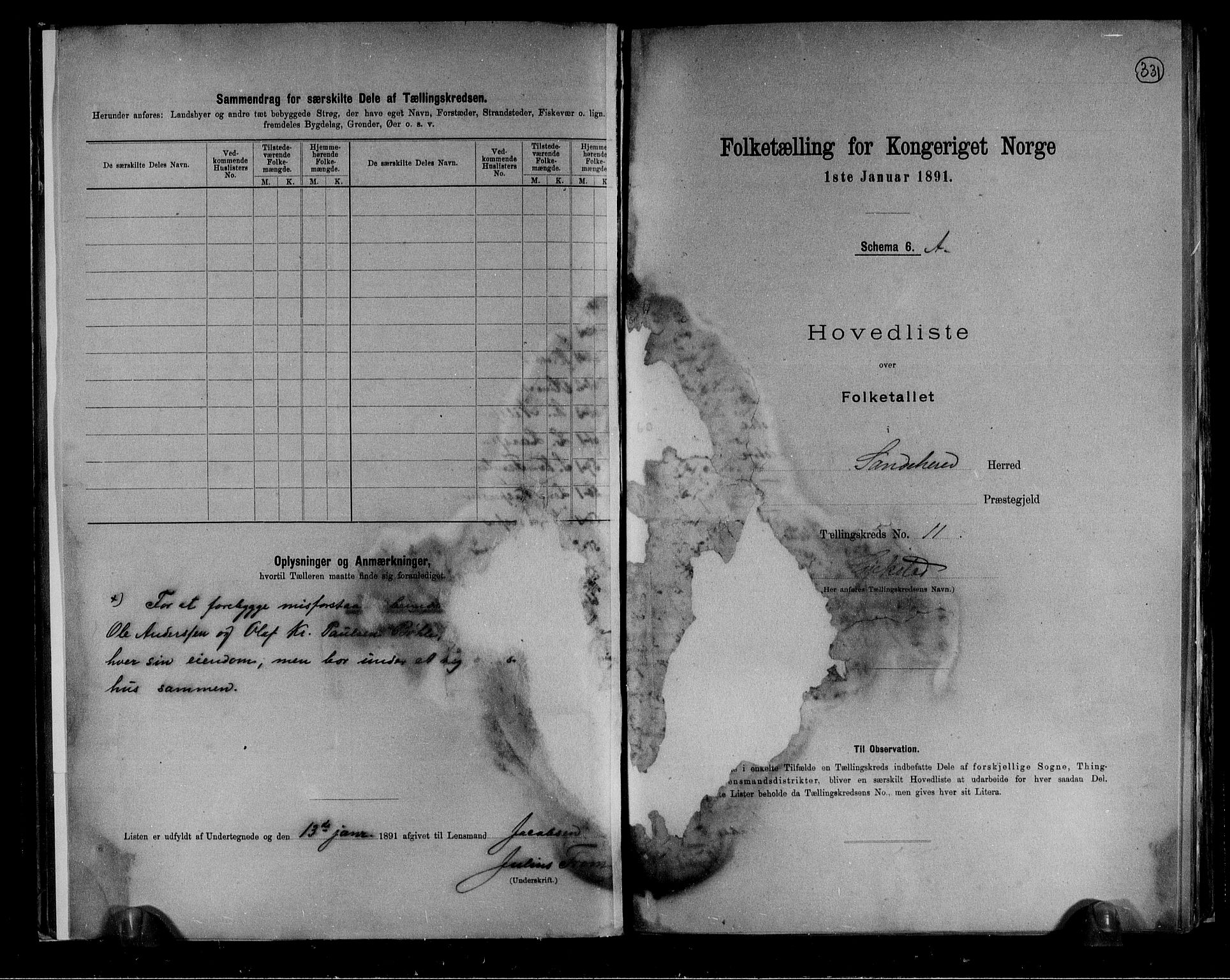 RA, 1891 census for 0724 Sandeherred, 1891, p. 37