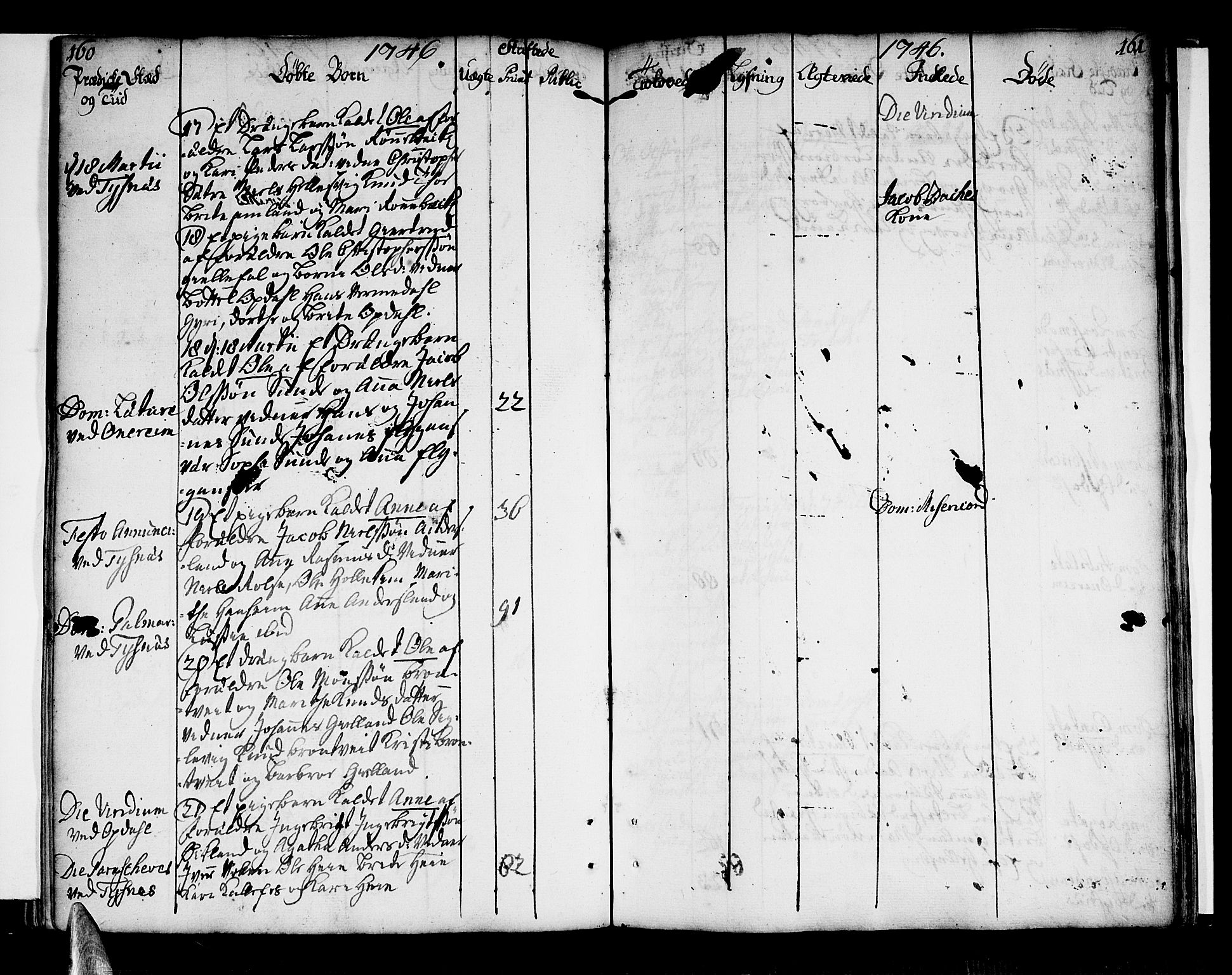 Tysnes sokneprestembete, SAB/A-78601/H/Haa: Parish register (official) no. A 3, 1740-1749, p. 160-161