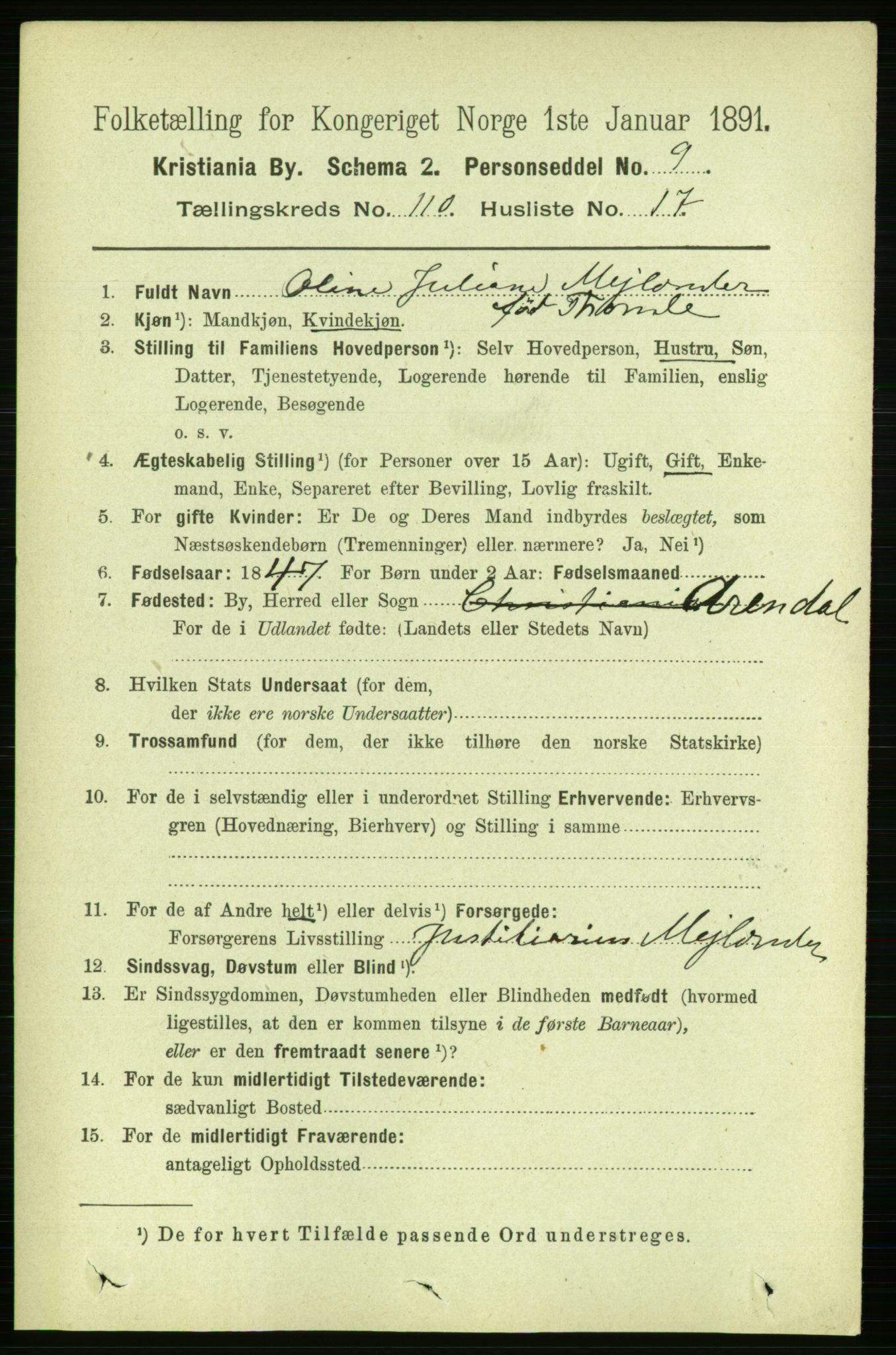 RA, 1891 census for 0301 Kristiania, 1891, p. 57572