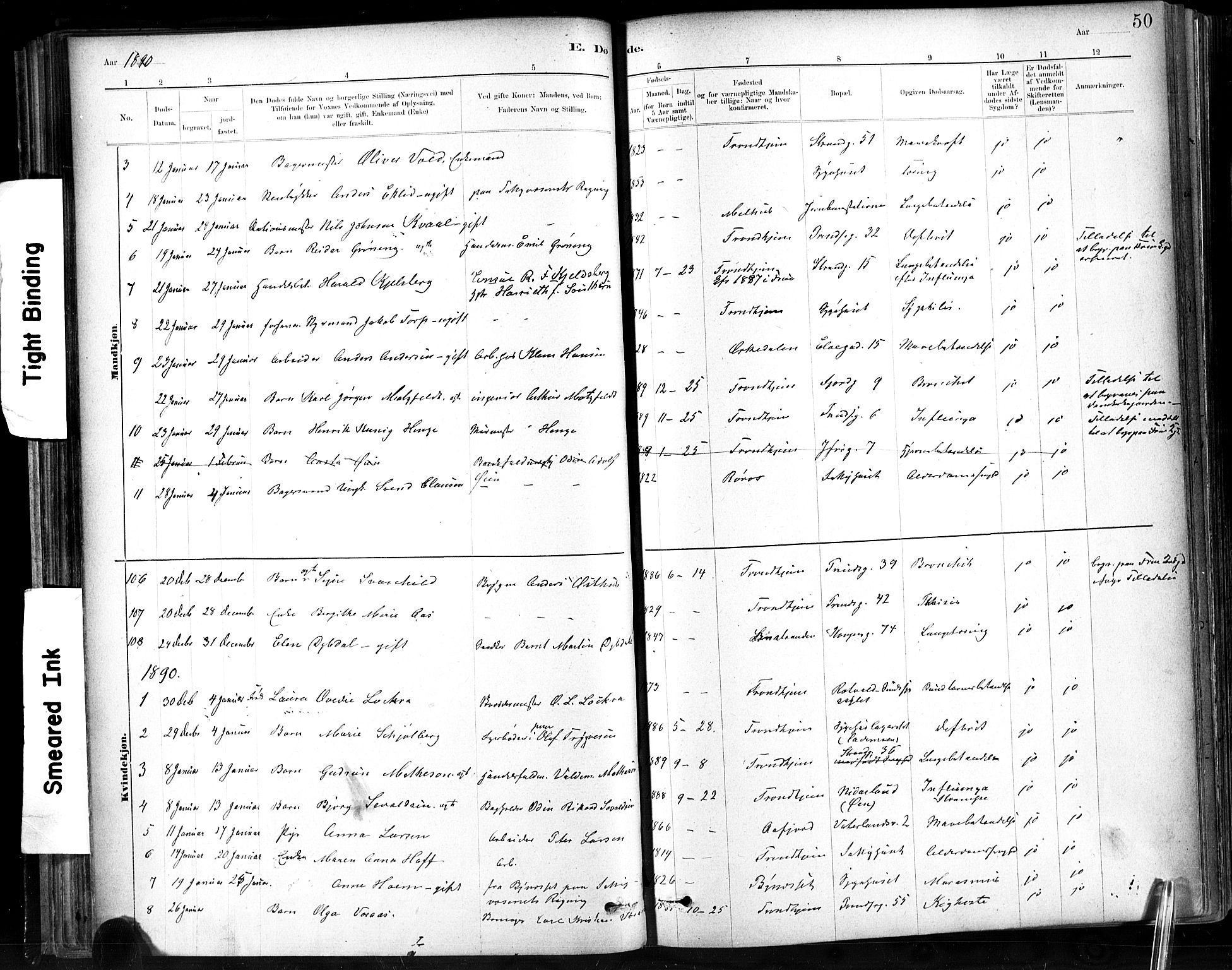 Ministerialprotokoller, klokkerbøker og fødselsregistre - Sør-Trøndelag, SAT/A-1456/602/L0120: Parish register (official) no. 602A18, 1880-1913, p. 50