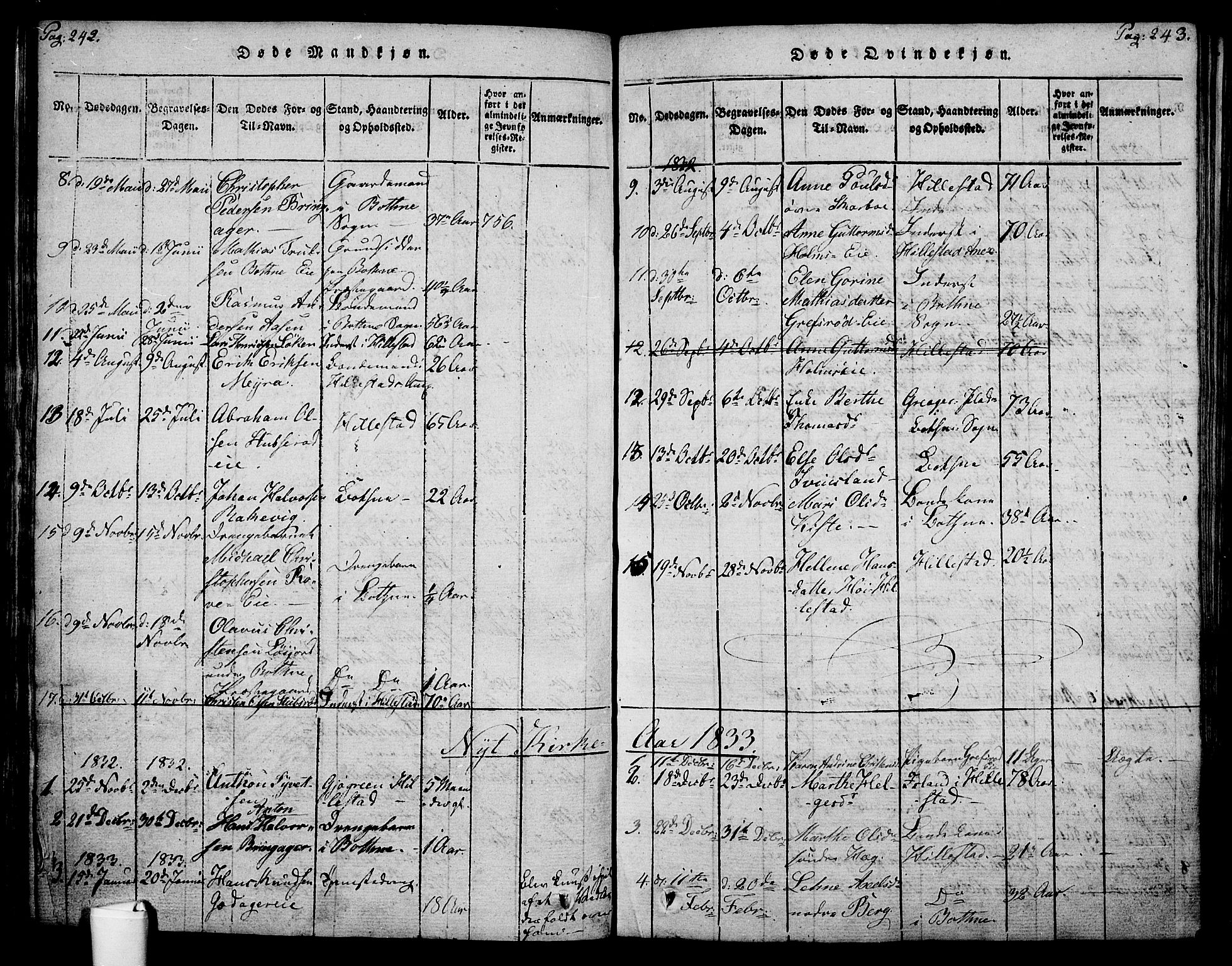 Botne kirkebøker, SAKO/A-340/F/Fa/L0005: Parish register (official) no. I 5, 1814-1836, p. 242-243