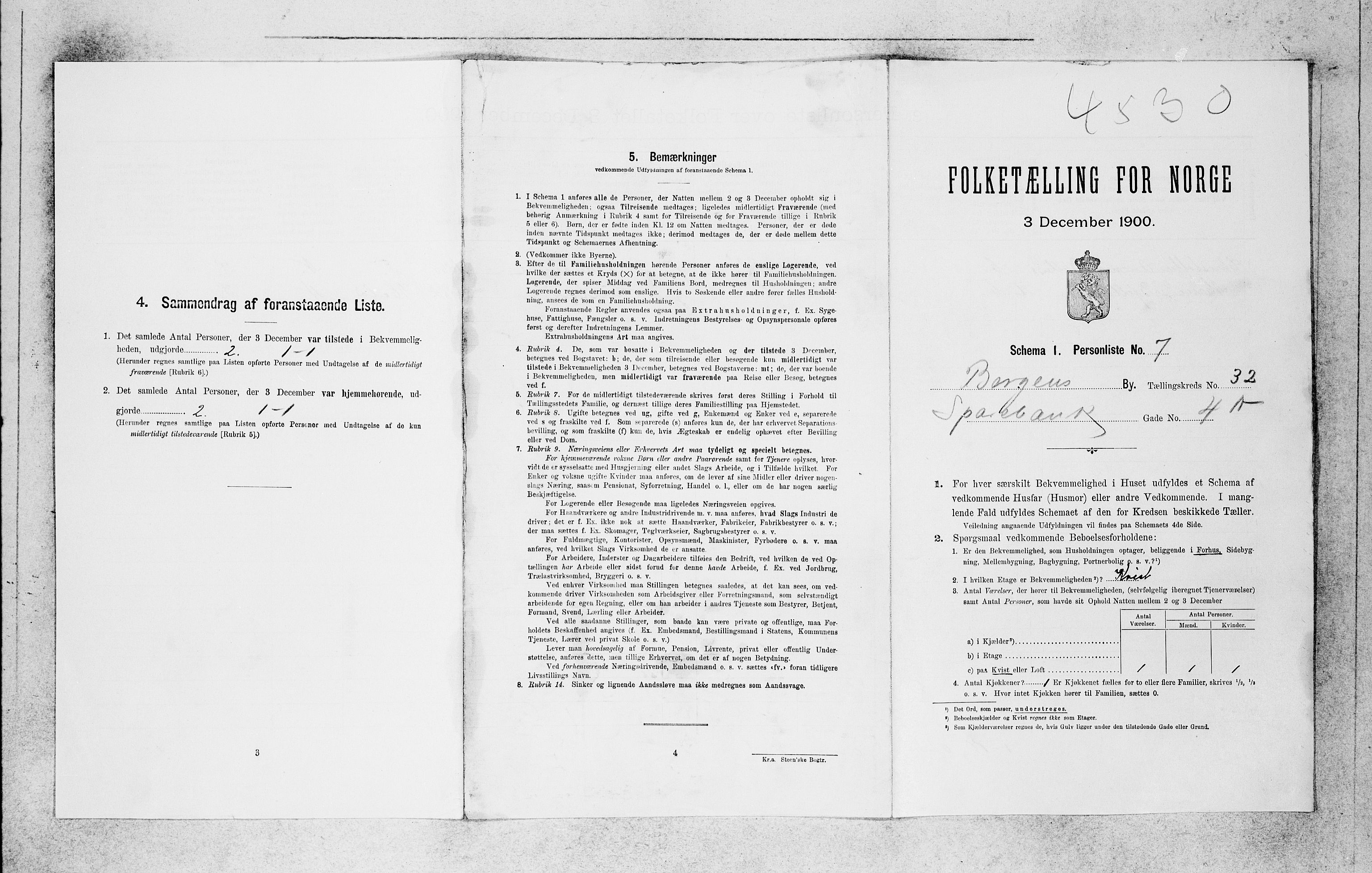 SAB, 1900 census for Bergen, 1900, p. 6645