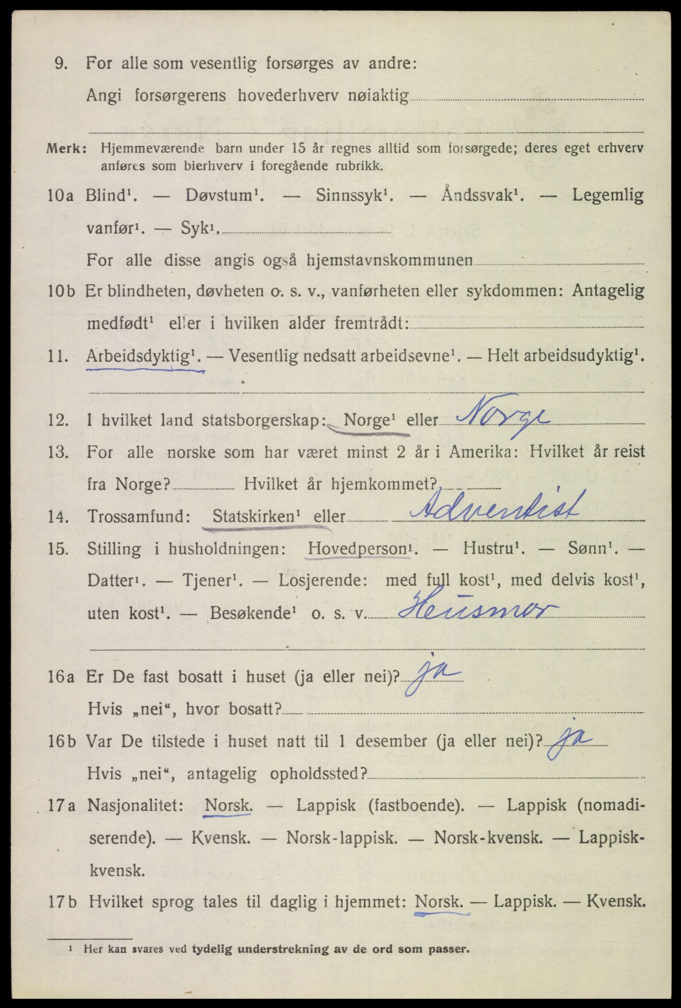 SAT, 1920 census for Øksnes, 1920, p. 4843