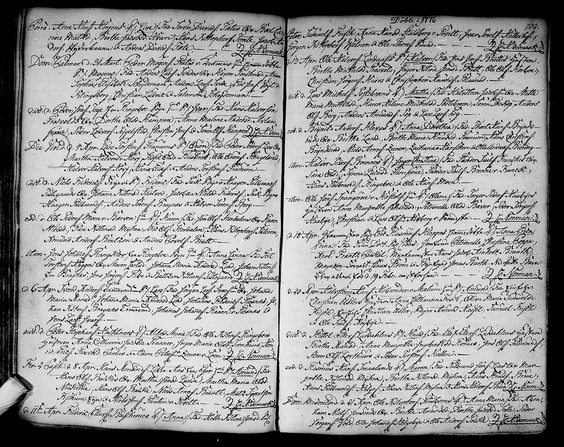 Kongsberg kirkebøker, AV/SAKO-A-22/F/Fa/L0005: Parish register (official) no. I 5, 1769-1782, p. 102