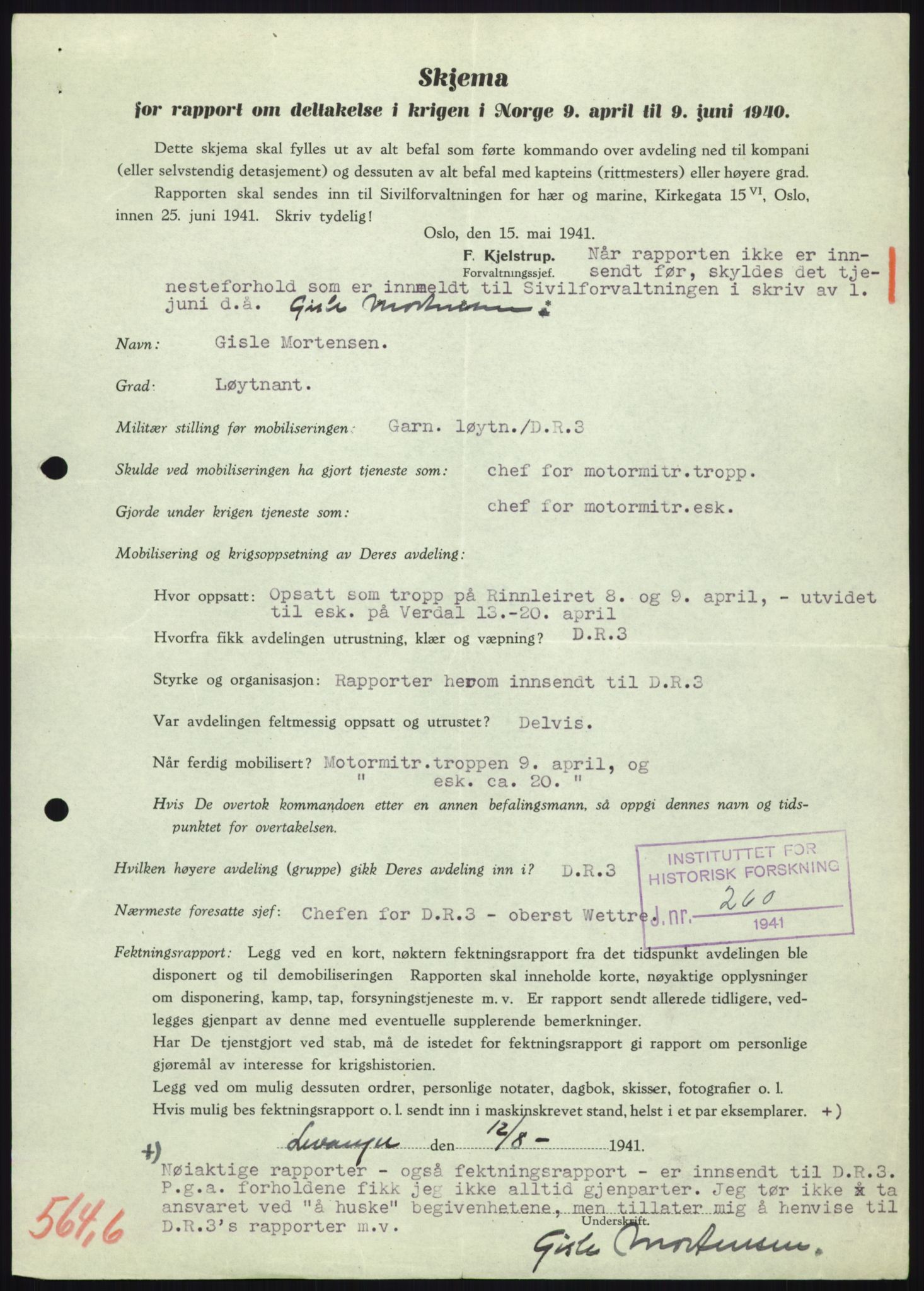 Forsvaret, Forsvarets krigshistoriske avdeling, AV/RA-RAFA-2017/Y/Yb/L0118: II-C-11-564  -  5. Divisjon., 1940, p. 495