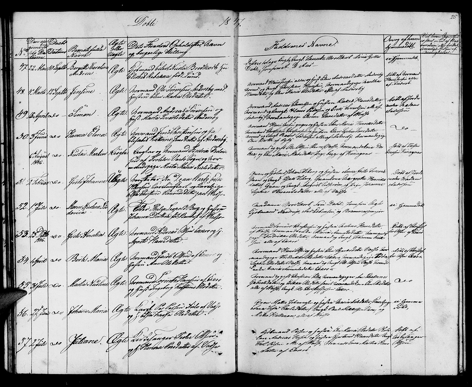 Vadsø sokneprestkontor, SATØ/S-1325/H/Hb/L0001klokker: Parish register (copy) no. 1, 1843-1853, p. 25
