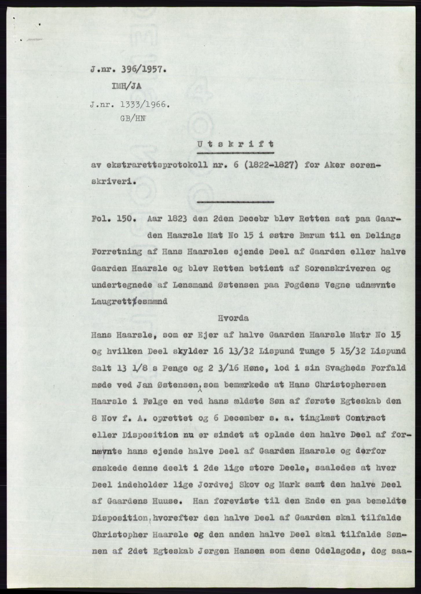 Statsarkivet i Oslo, SAO/A-10621/Z/Zd/L0006: Avskrifter, j.nr 5-792/1957, 1957, p. 177