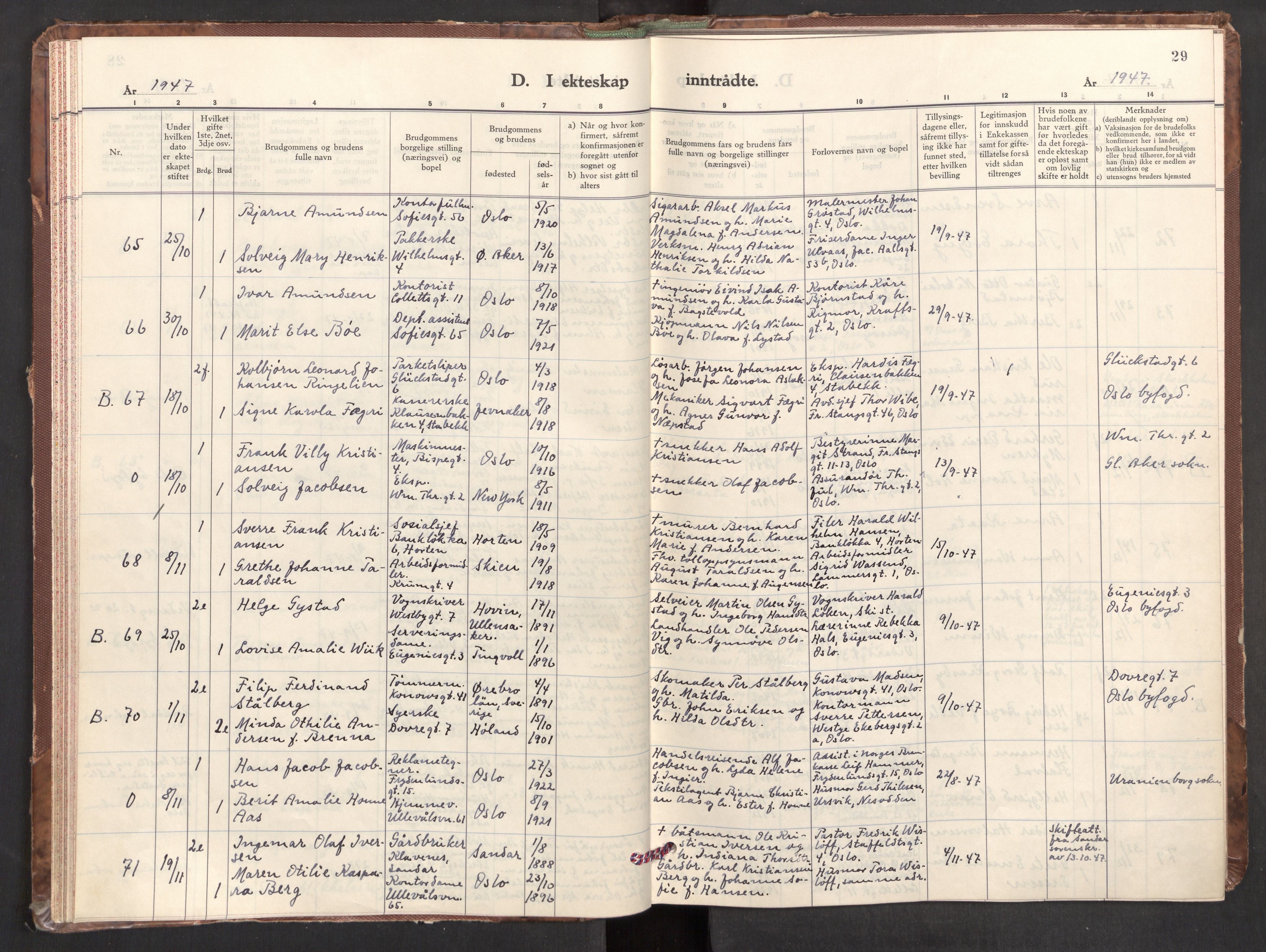 Markus prestekontor Kirkebøker, AV/SAO-A-10830/F/L0005: Parish register (official) no. 5, 1942-1960, p. 29