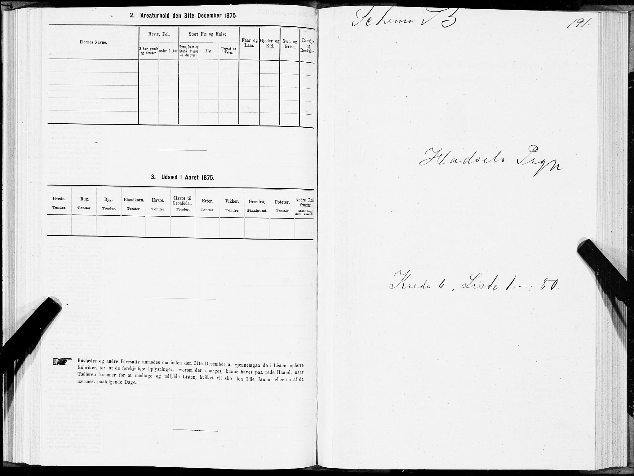 SAT, 1875 census for 1866P Hadsel, 1875, p. 3191