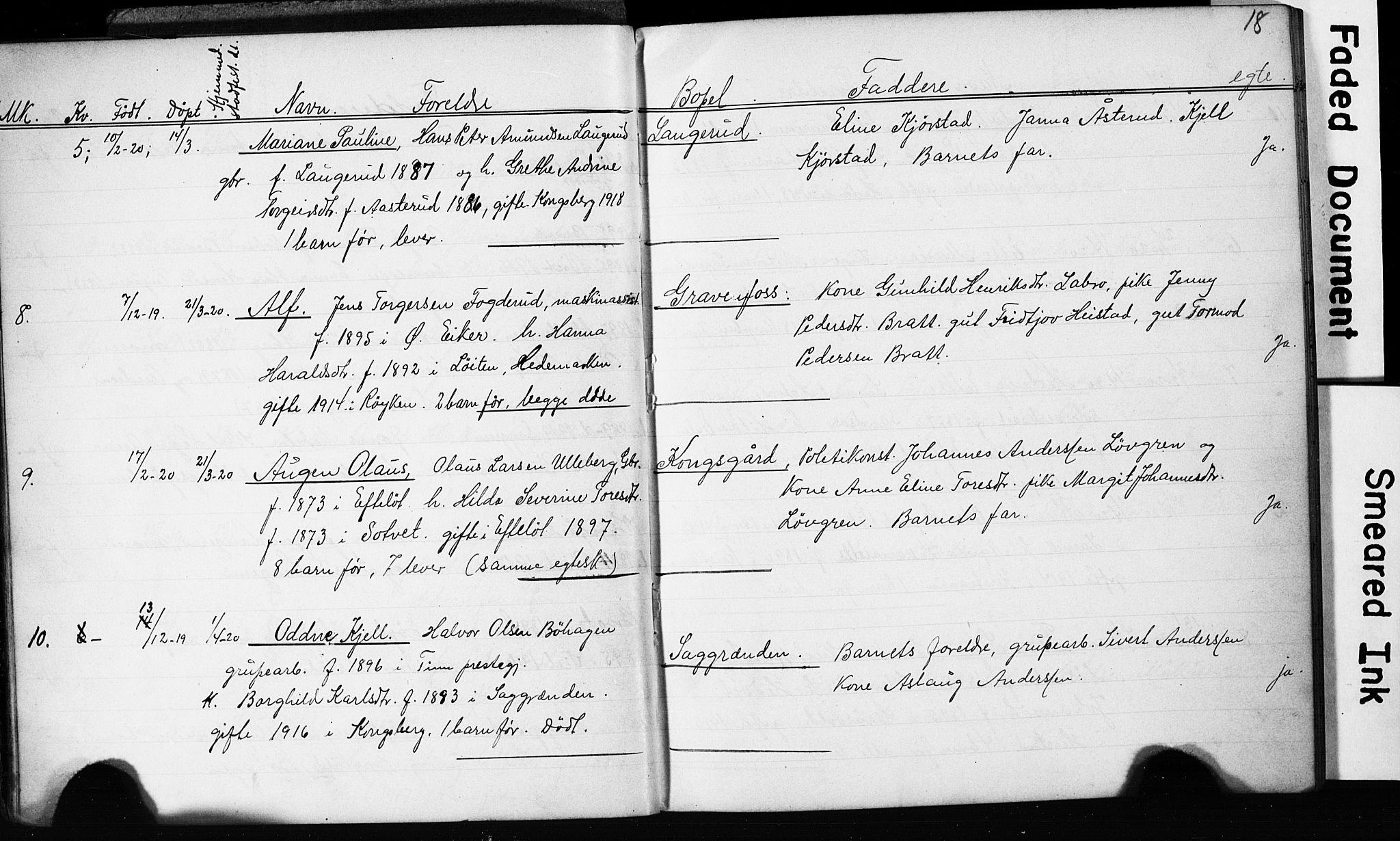 Sandsvær kirkebøker, AV/SAKO-A-244/G/Gd/L0004b: Parish register (copy) no. IV 4B, 1918-1925, p. 18