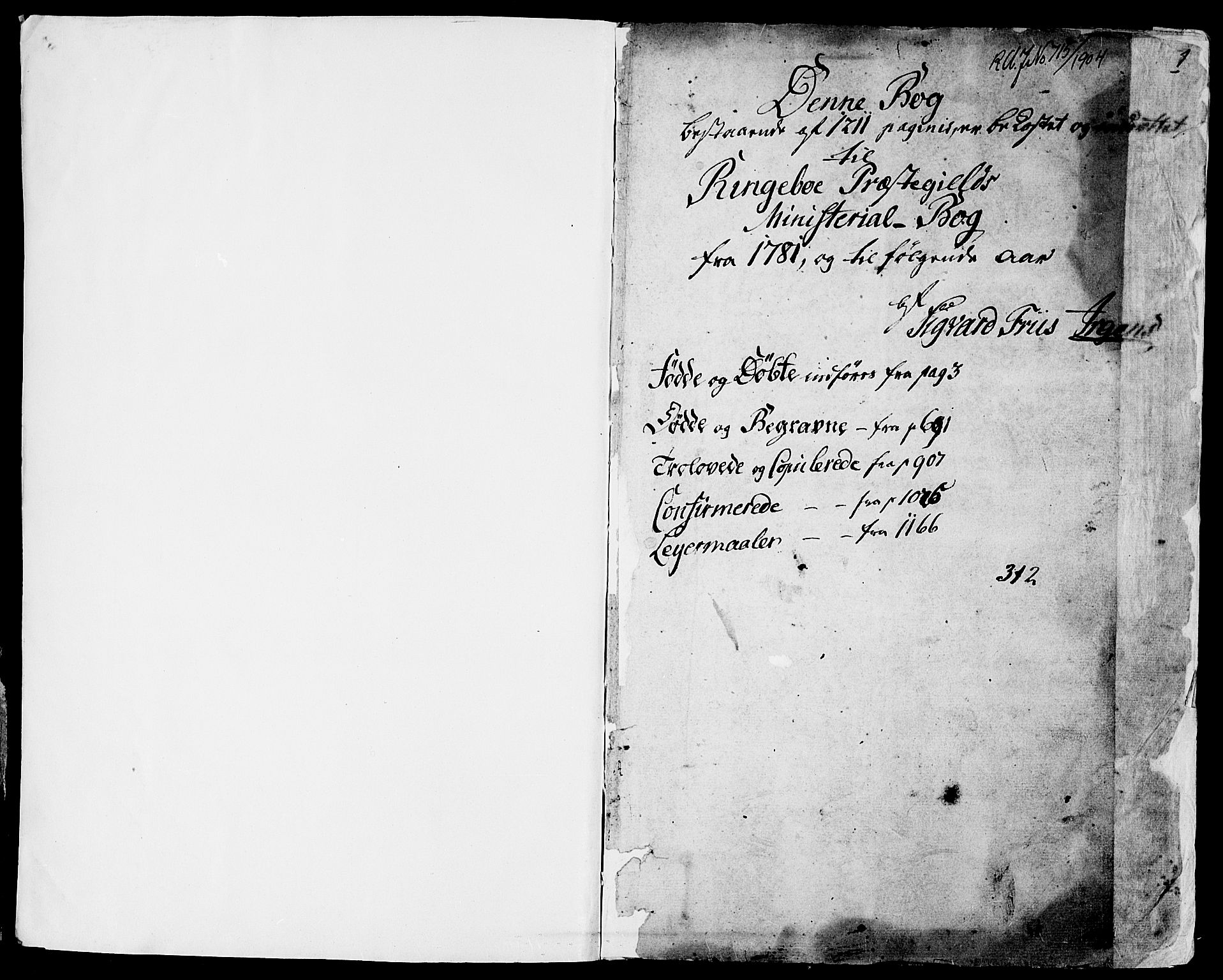 Ringebu prestekontor, AV/SAH-PREST-082/H/Ha/Haa/L0003: Parish register (official) no. 3, 1781-1820, p. 0-1