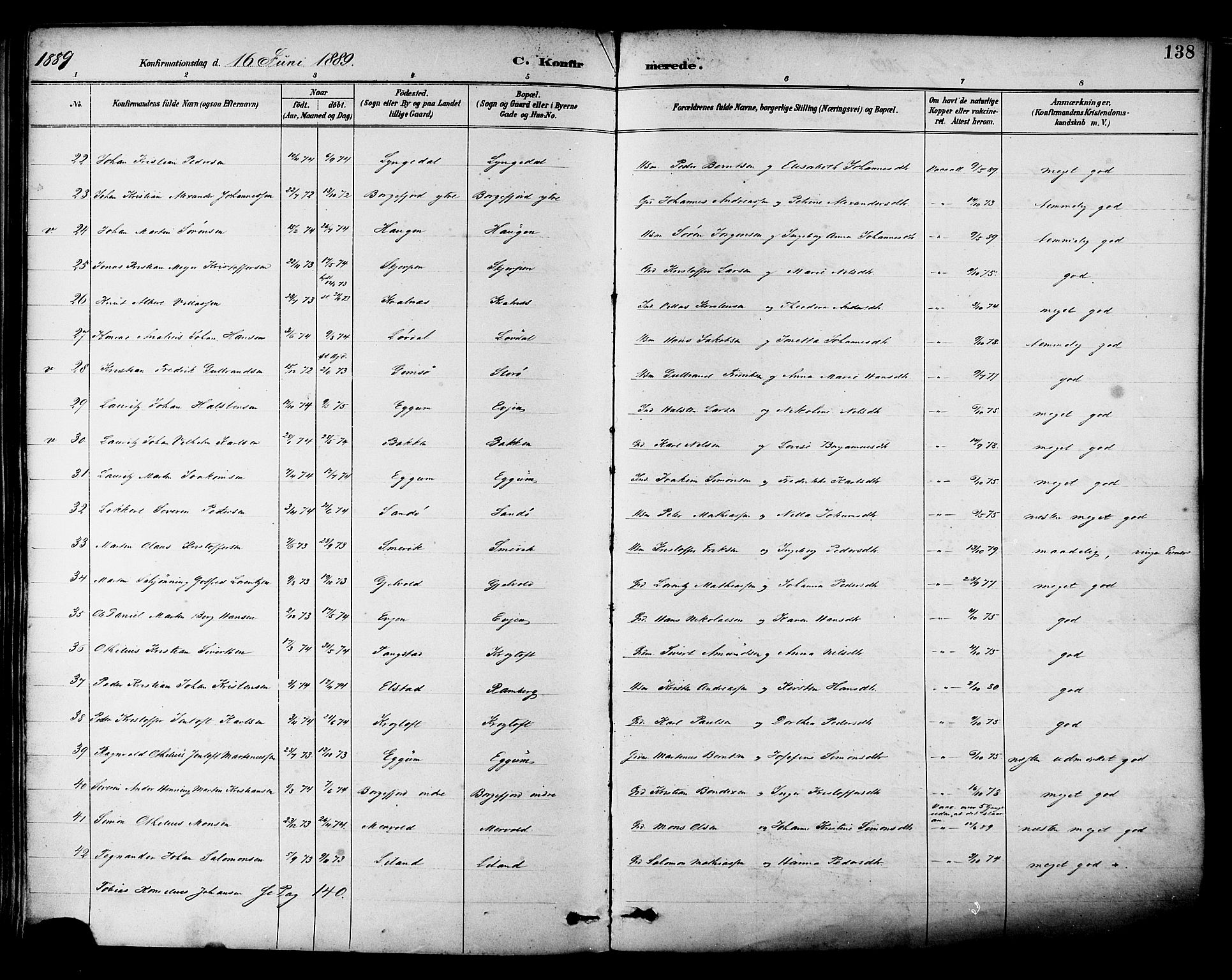 Ministerialprotokoller, klokkerbøker og fødselsregistre - Nordland, AV/SAT-A-1459/880/L1133: Parish register (official) no. 880A07, 1888-1898, p. 138