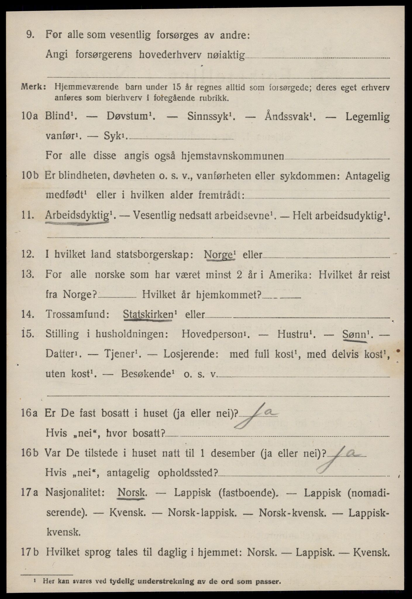 SAT, 1920 census for Selbu, 1920, p. 7005