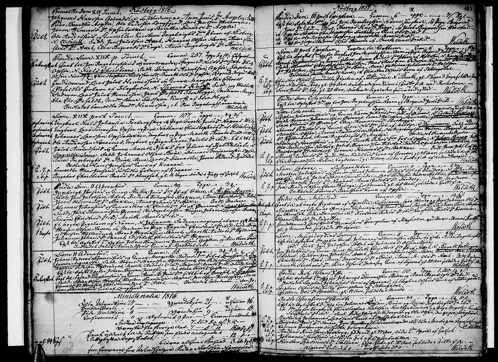 Ministerialprotokoller, klokkerbøker og fødselsregistre - Nordland, SAT/A-1459/814/L0222: Parish register (official) no. 814A03, 1752-1819, p. 187