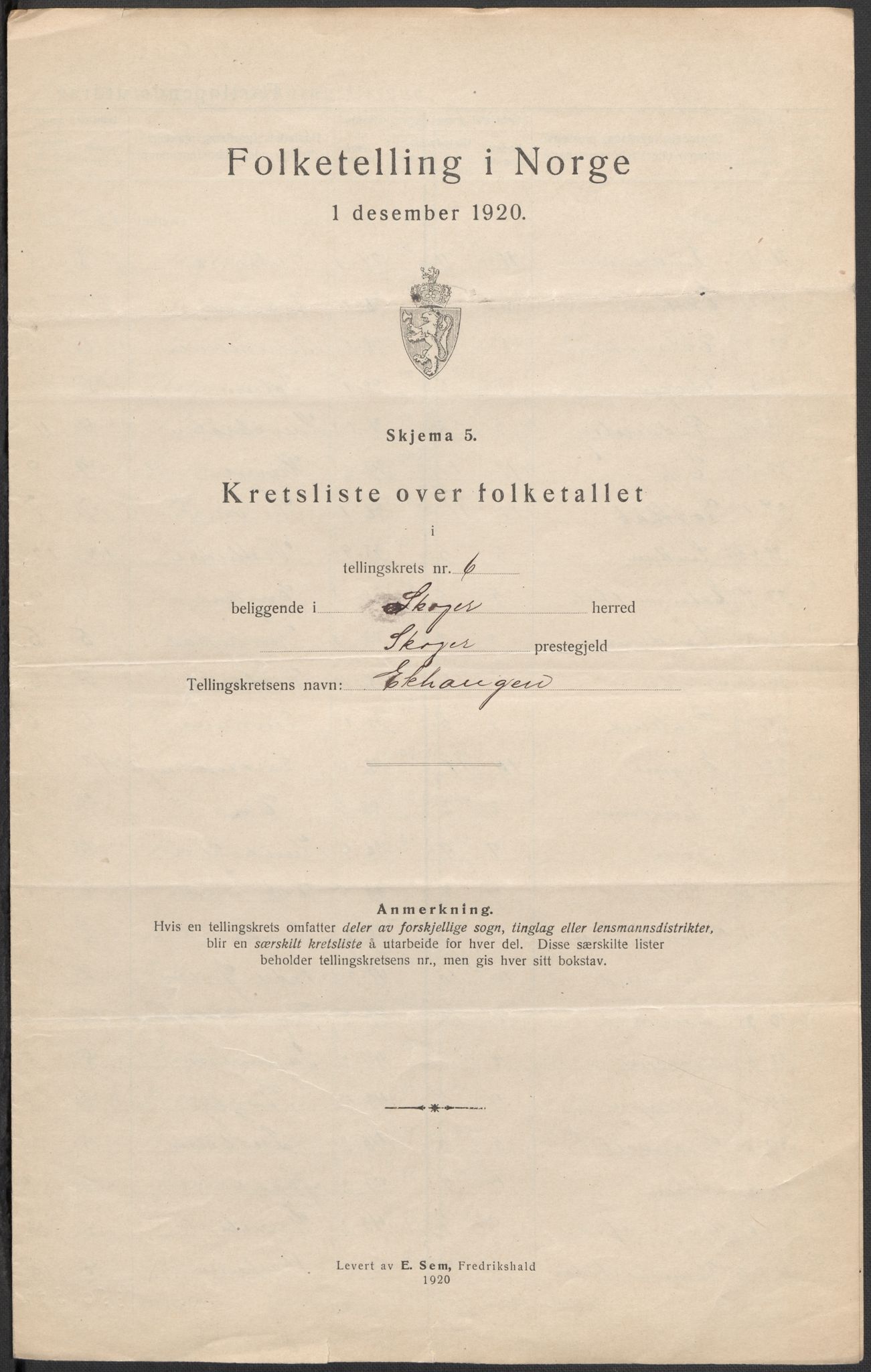 SAKO, 1920 census for Skoger, 1920, p. 31