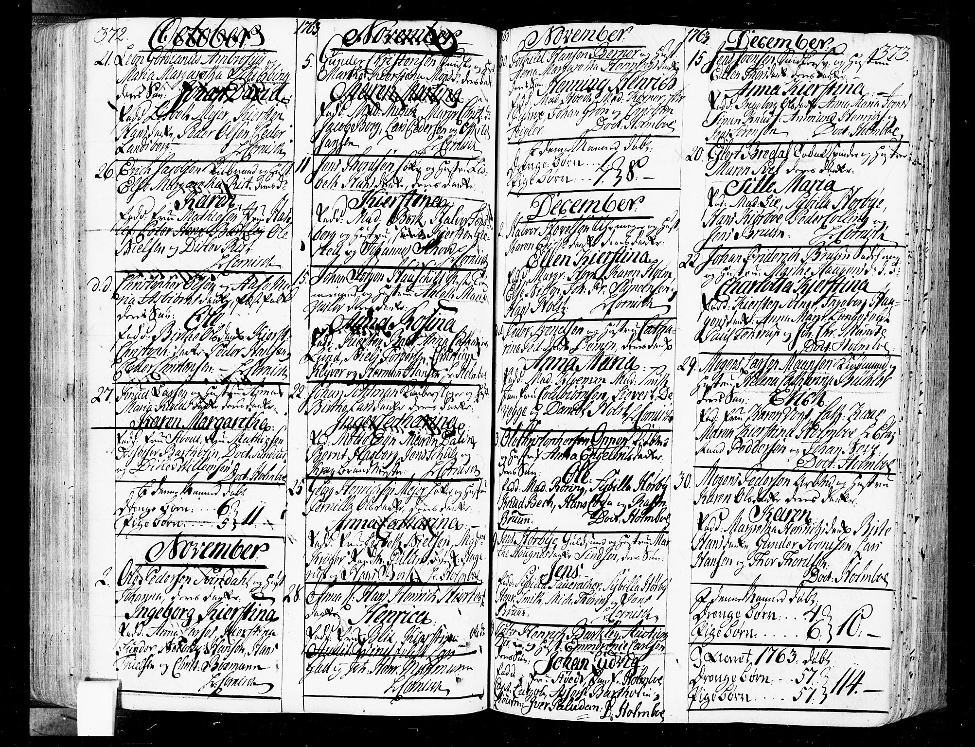 Oslo domkirke Kirkebøker, SAO/A-10752/F/Fa/L0004: Parish register (official) no. 4, 1743-1786, p. 372-373