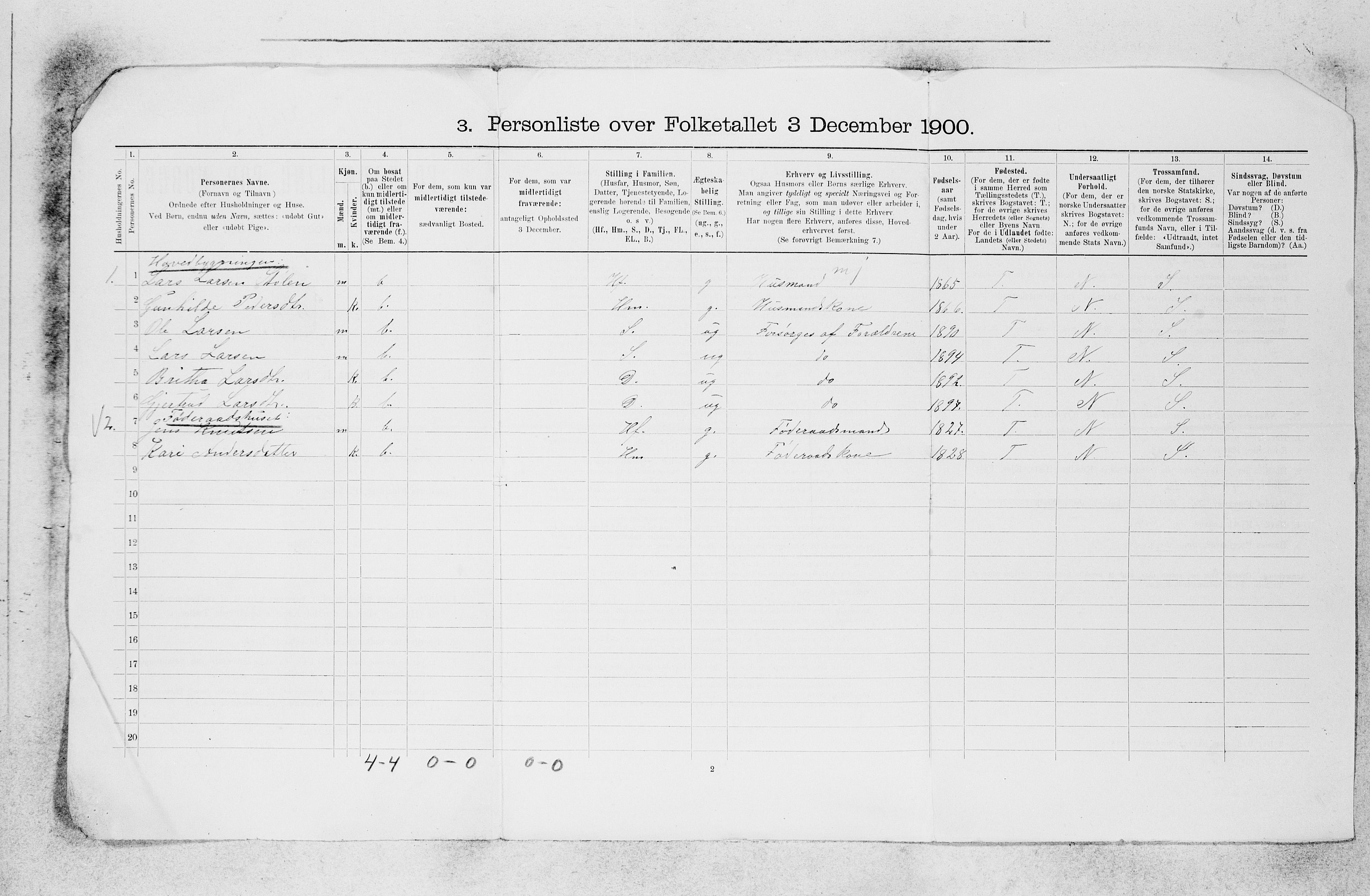 SAB, 1900 census for Hafslo, 1900, p. 23