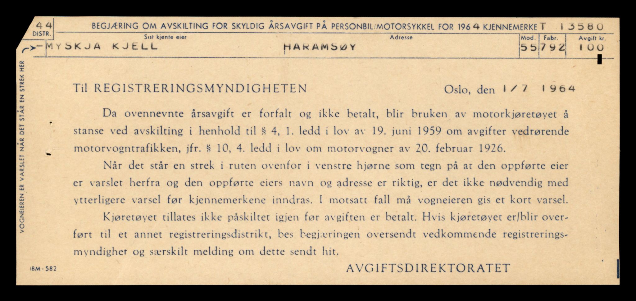 Møre og Romsdal vegkontor - Ålesund trafikkstasjon, AV/SAT-A-4099/F/Fe/L0040: Registreringskort for kjøretøy T 13531 - T 13709, 1927-1998, p. 877