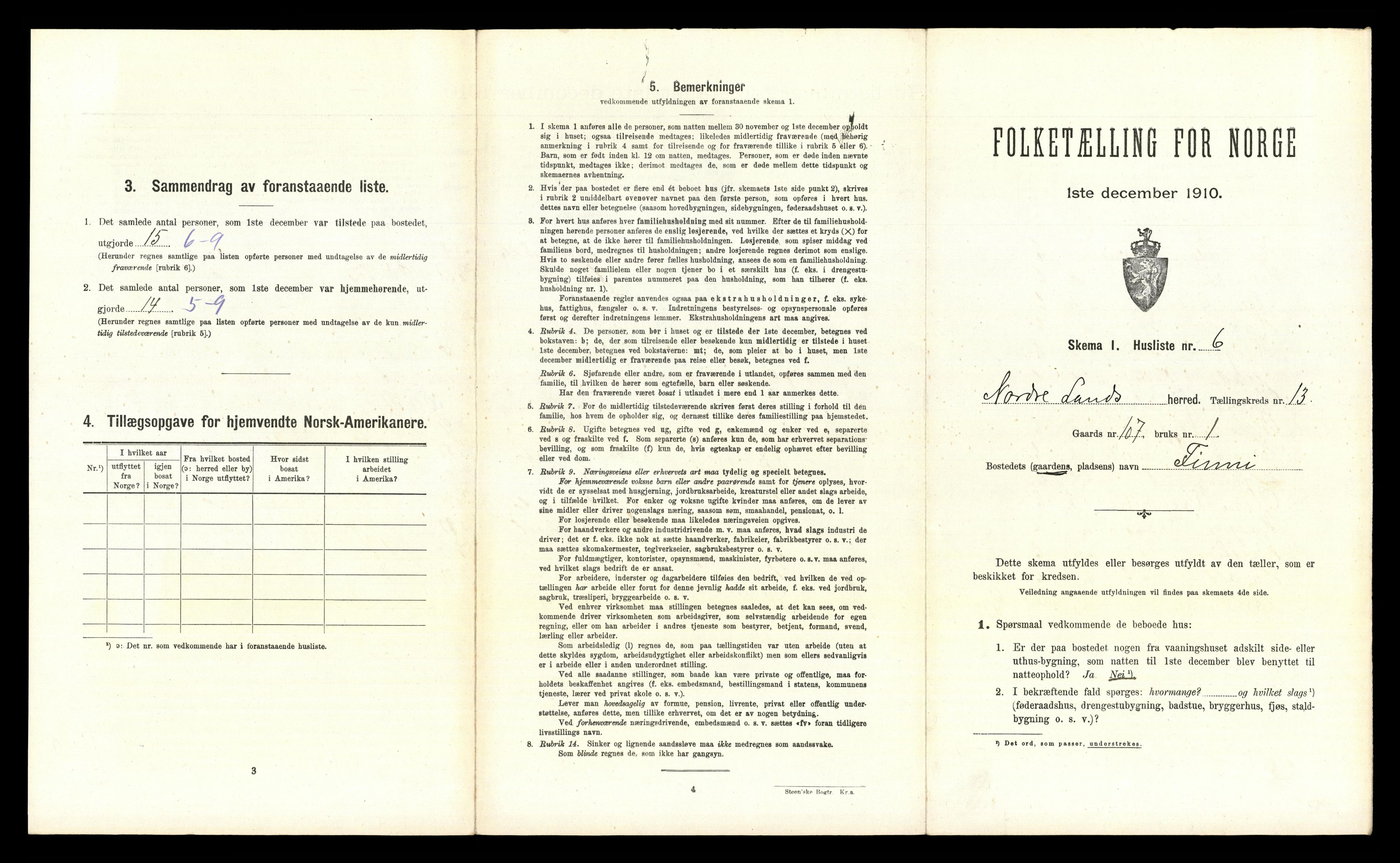 RA, 1910 census for Nordre Land, 1910, p. 1355