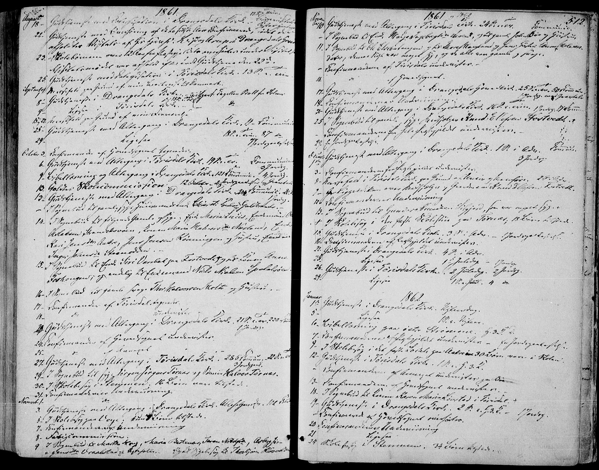 Drangedal kirkebøker, AV/SAKO-A-258/F/Fa/L0008: Parish register (official) no. 8, 1857-1871, p. 512