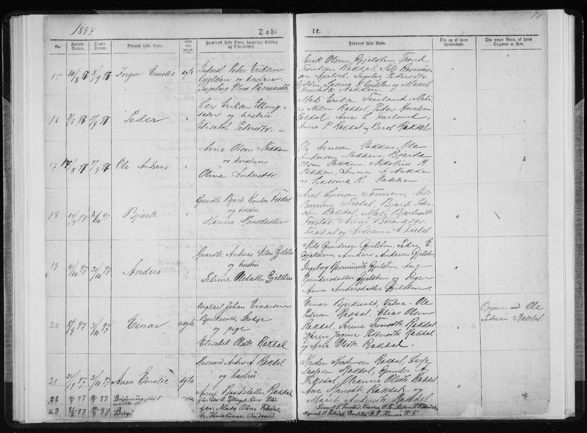 Ministerialprotokoller, klokkerbøker og fødselsregistre - Møre og Romsdal, SAT/A-1454/540/L0541: Parish register (copy) no. 540C01, 1867-1920, p. 76