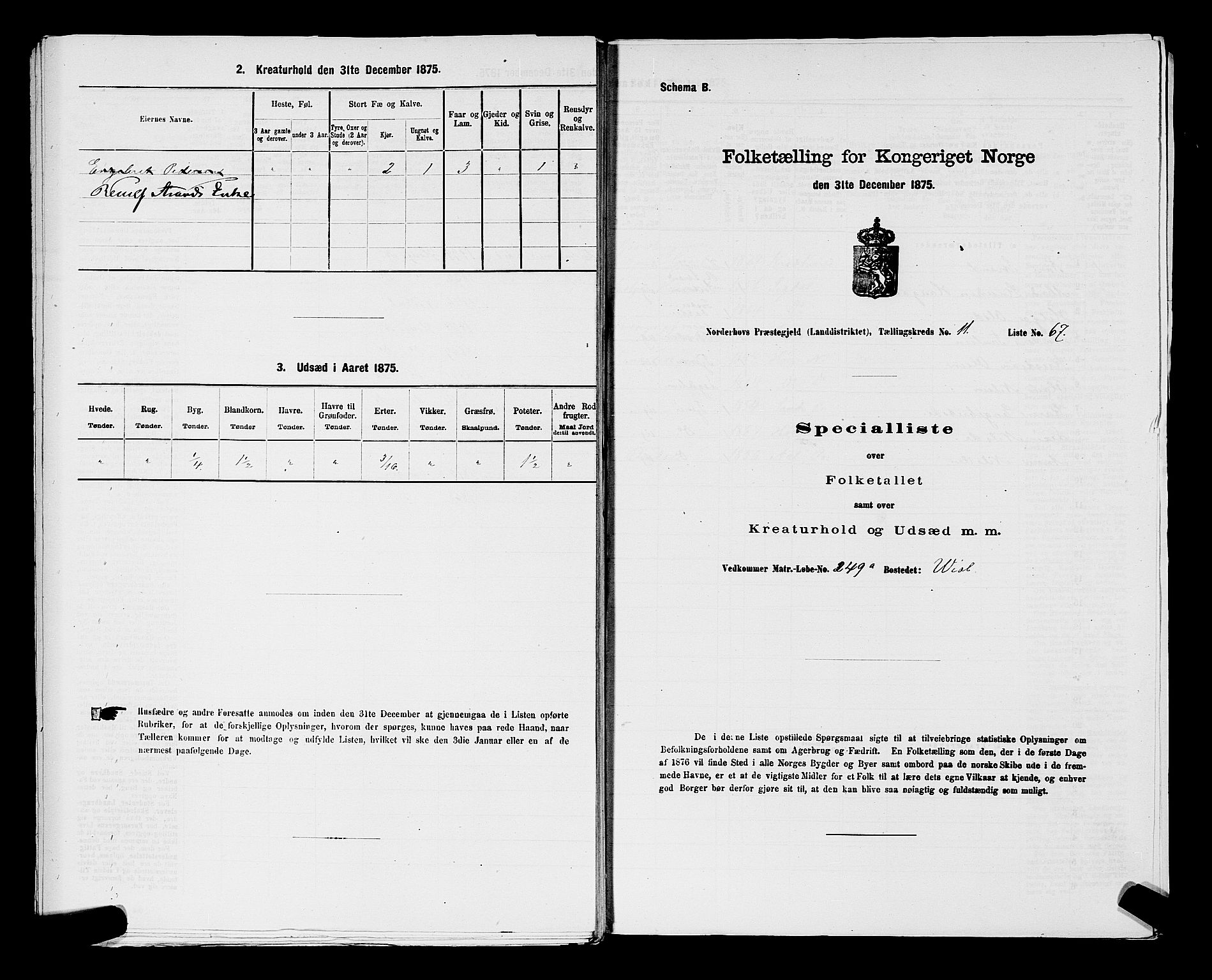 SAKO, 1875 census for 0613L Norderhov/Norderhov, Haug og Lunder, 1875, p. 2241