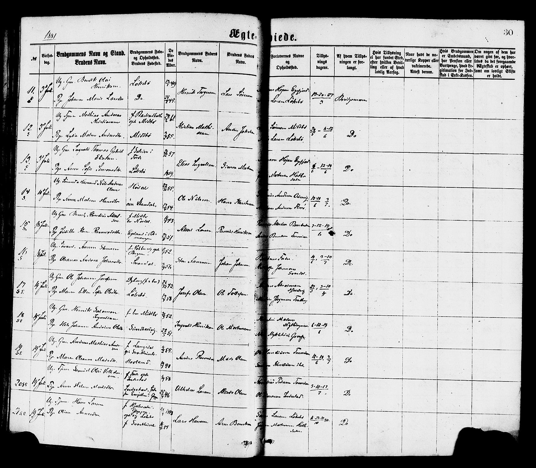Kinn sokneprestembete, SAB/A-80801/H/Haa/Haaa/L0013: Parish register (official) no. A 13, 1870-1885, p. 30