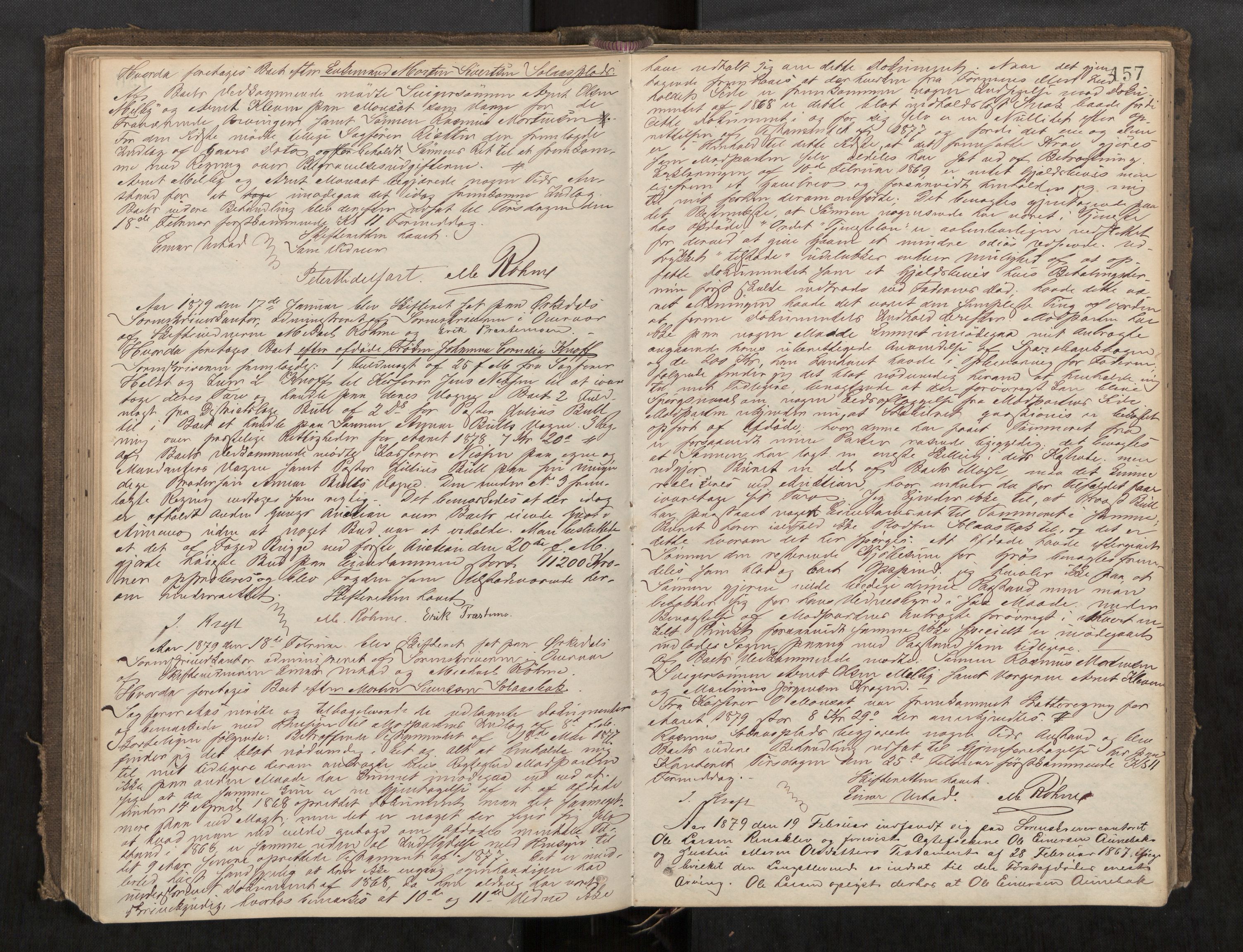 Orkdal sorenskriveri, AV/SAT-A-4169/1/3/3B/L0006: Skiftebehandlingsprotokoll, 1870-1885, p. 156b-157a