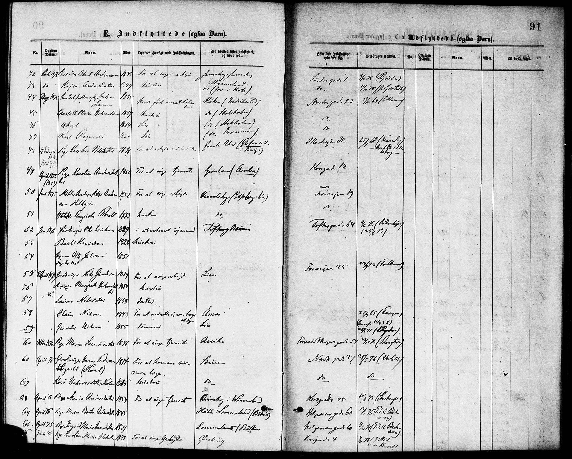 Paulus prestekontor Kirkebøker, AV/SAO-A-10871/F/Fa/L0002: Parish register (official) no. 2, 1875-1878, p. 91