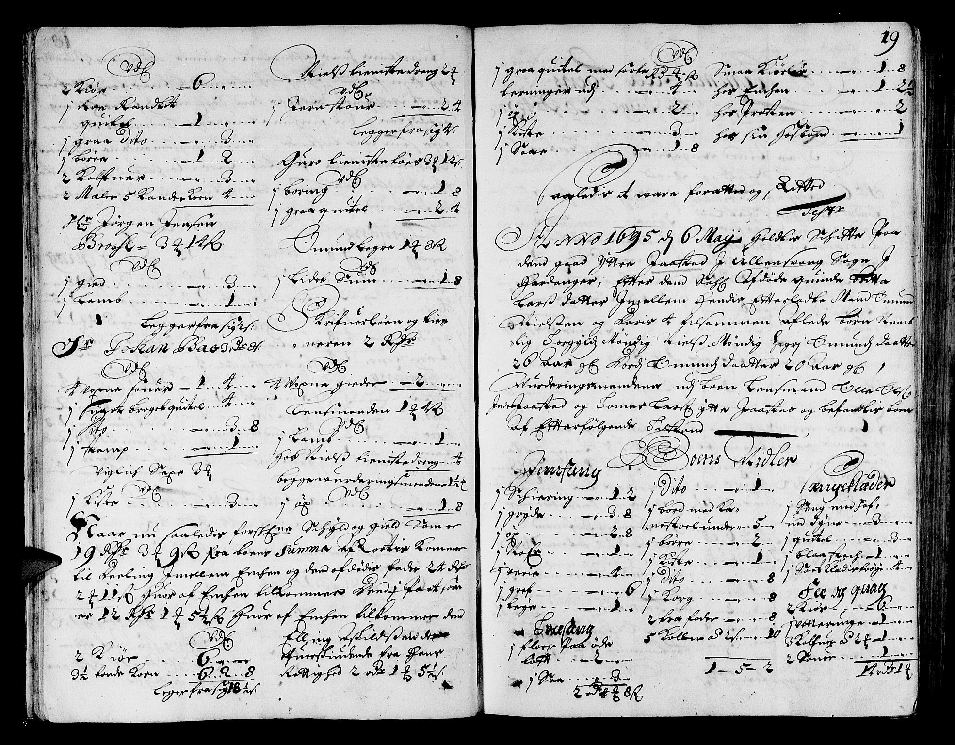 Hardanger og Voss sorenskriveri, AV/SAB-A-2501/4/4A/4Ac/L0001: Skifterettsprotokoll for sorenskriveriet, 1695-1707, p. 18b-19a