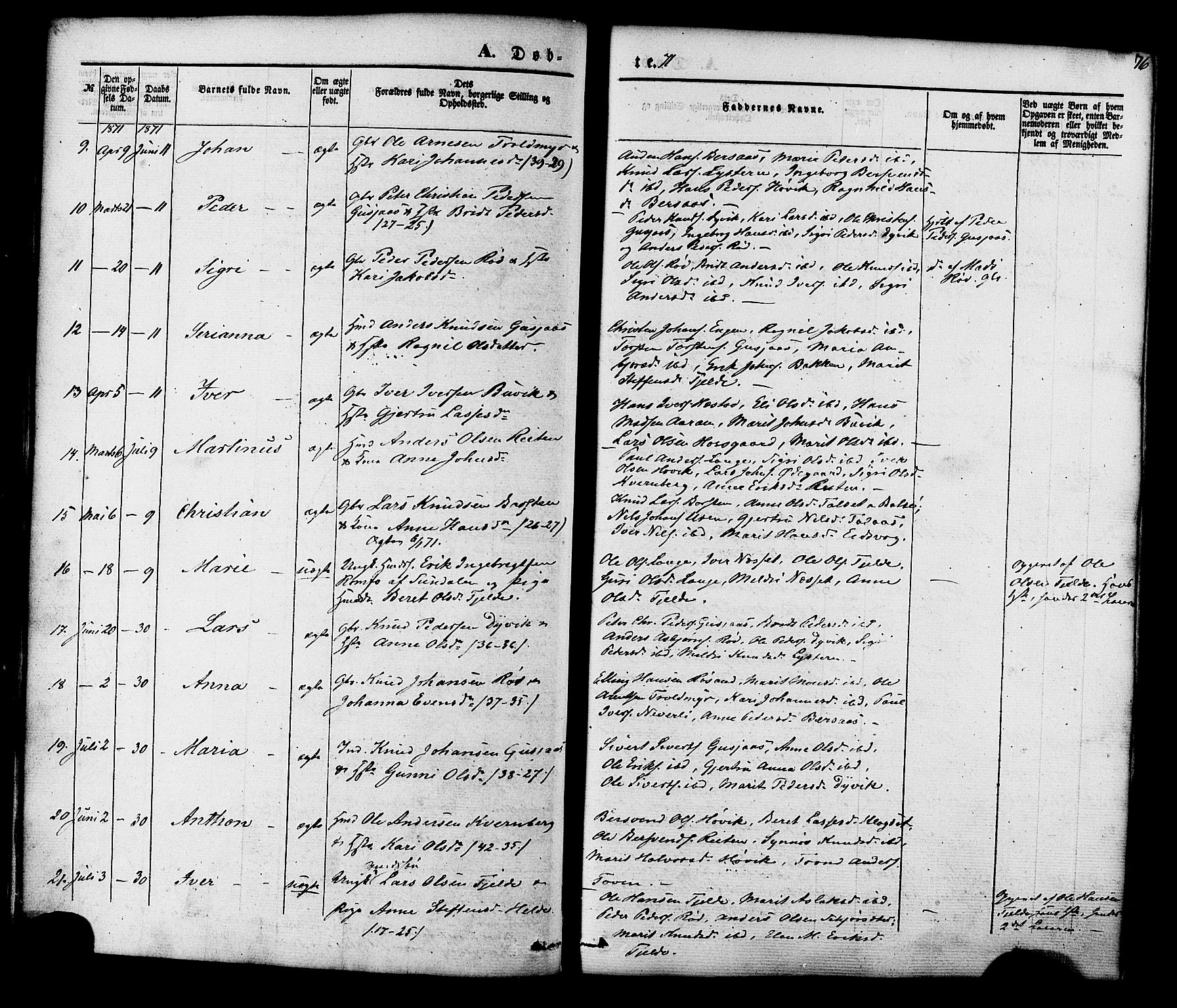 Ministerialprotokoller, klokkerbøker og fødselsregistre - Møre og Romsdal, SAT/A-1454/551/L0625: Parish register (official) no. 551A05, 1846-1879, p. 76