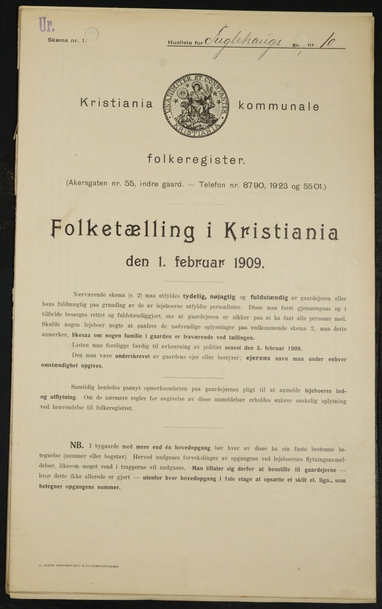 OBA, Municipal Census 1909 for Kristiania, 1909, p. 25829