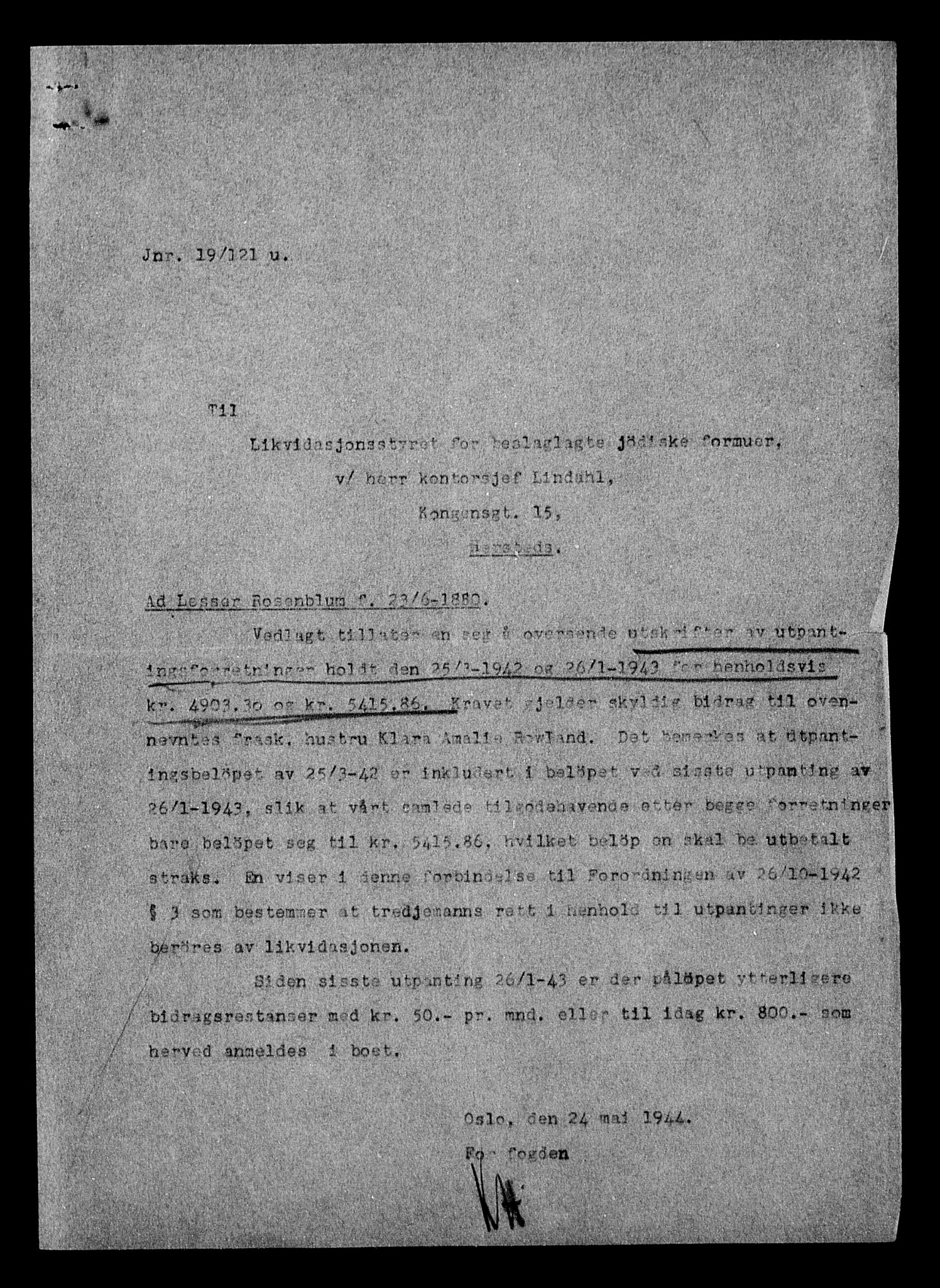 Justisdepartementet, Tilbakeføringskontoret for inndratte formuer, AV/RA-S-1564/H/Hc/Hcc/L0974: --, 1945-1947, p. 41