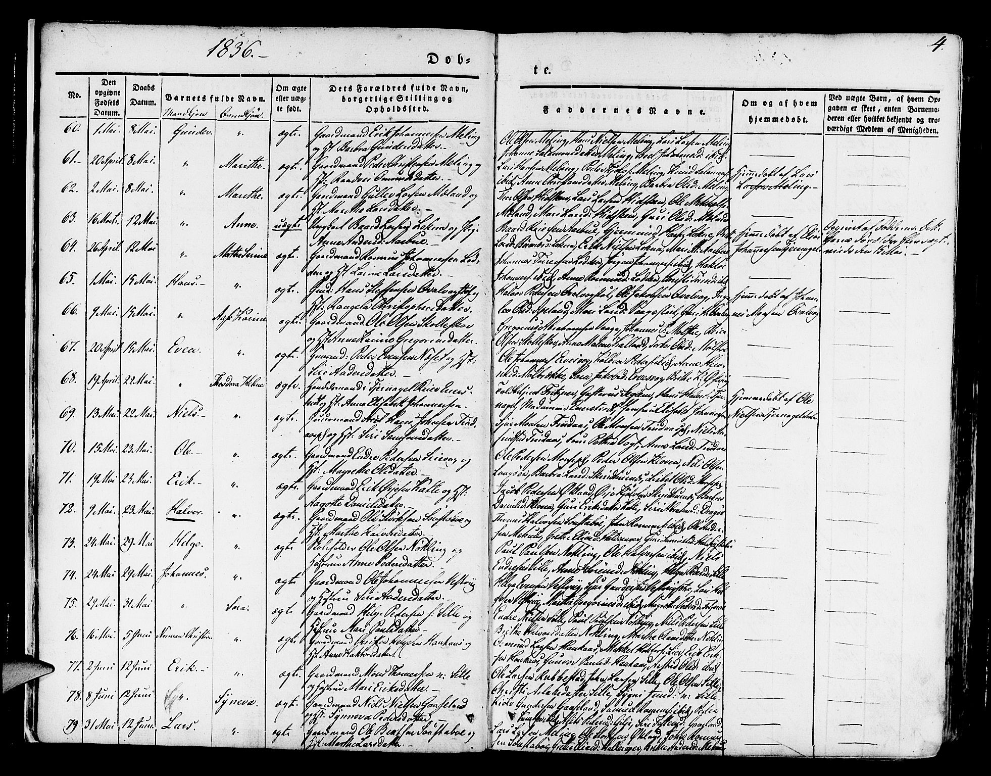 Finnås sokneprestembete, AV/SAB-A-99925/H/Ha/Haa/Haaa/L0006: Parish register (official) no. A 6, 1836-1850, p. 4