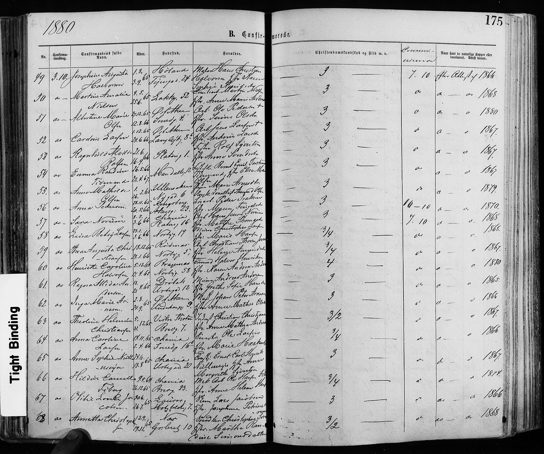 Grønland prestekontor Kirkebøker, AV/SAO-A-10848/F/Fa/L0005: Parish register (official) no. 5, 1869-1880, p. 175