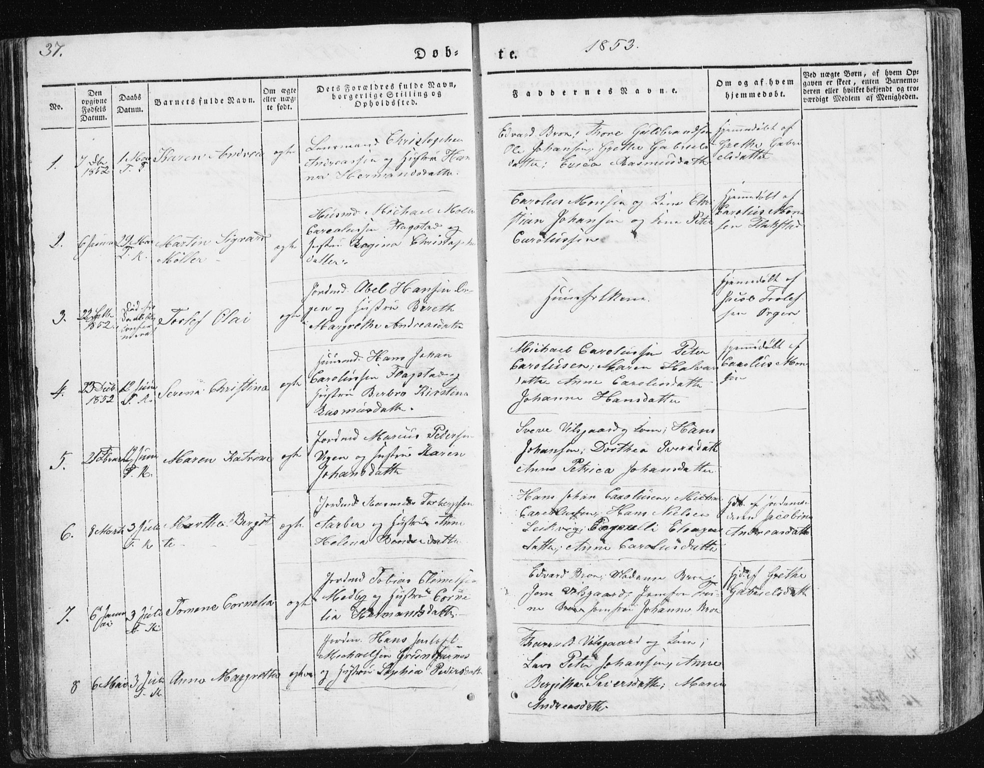 Berg sokneprestkontor, SATØ/S-1318/G/Ga/Gab/L0011klokker: Parish register (copy) no. 11, 1833-1878, p. 37