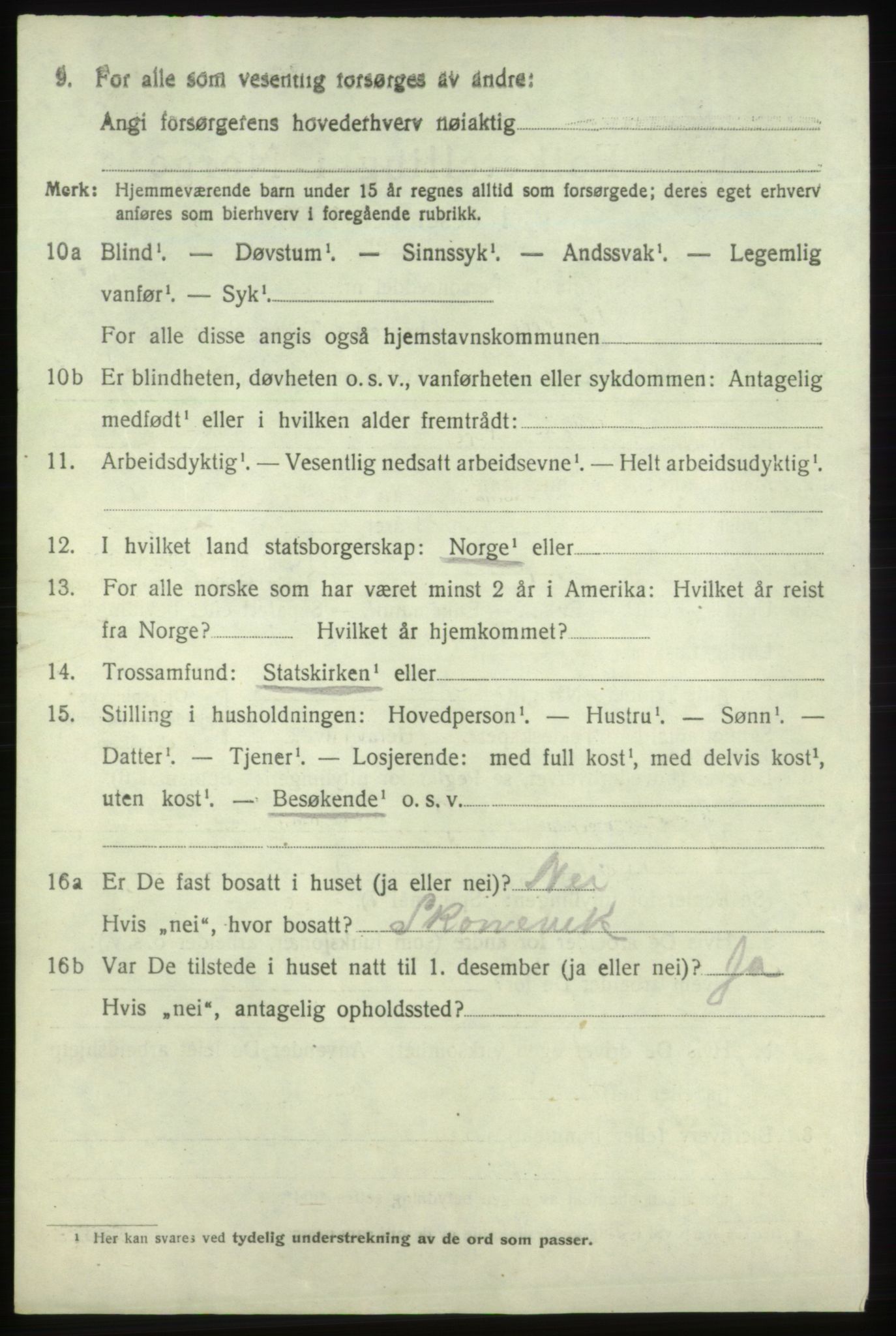 SAB, 1920 census for Fjelberg, 1920, p. 1558