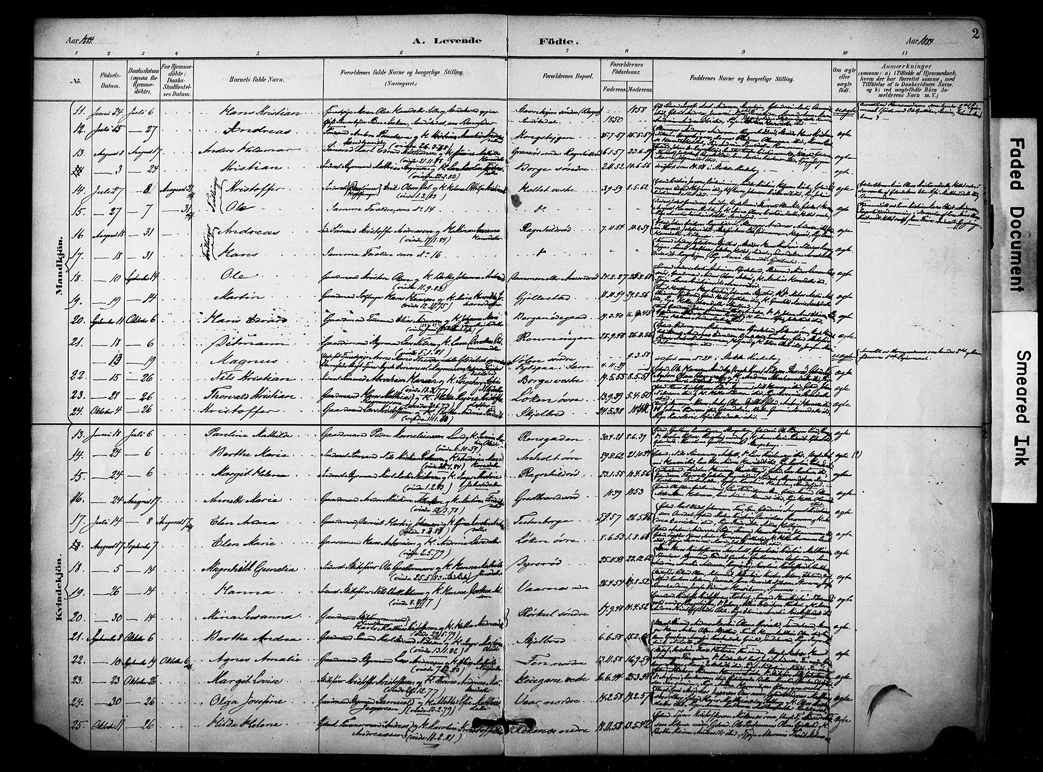 Stokke kirkebøker, AV/SAKO-A-320/F/Fb/L0001: Parish register (official) no. II 1, 1884-1910, p. 2