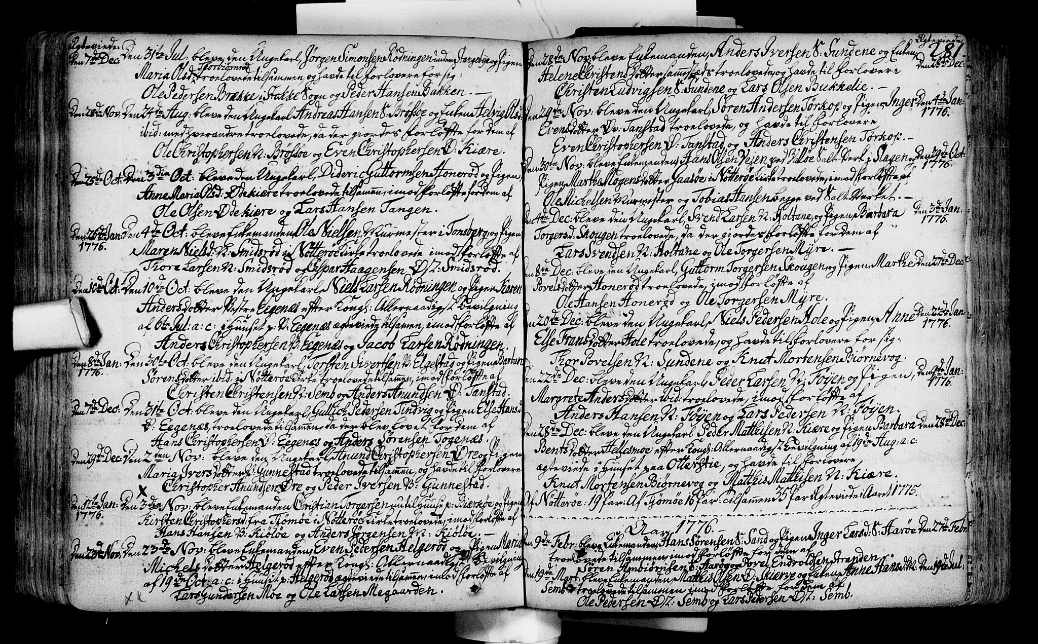 Nøtterøy kirkebøker, SAKO/A-354/F/Fa/L0002: Parish register (official) no. I 2, 1738-1790, p. 281