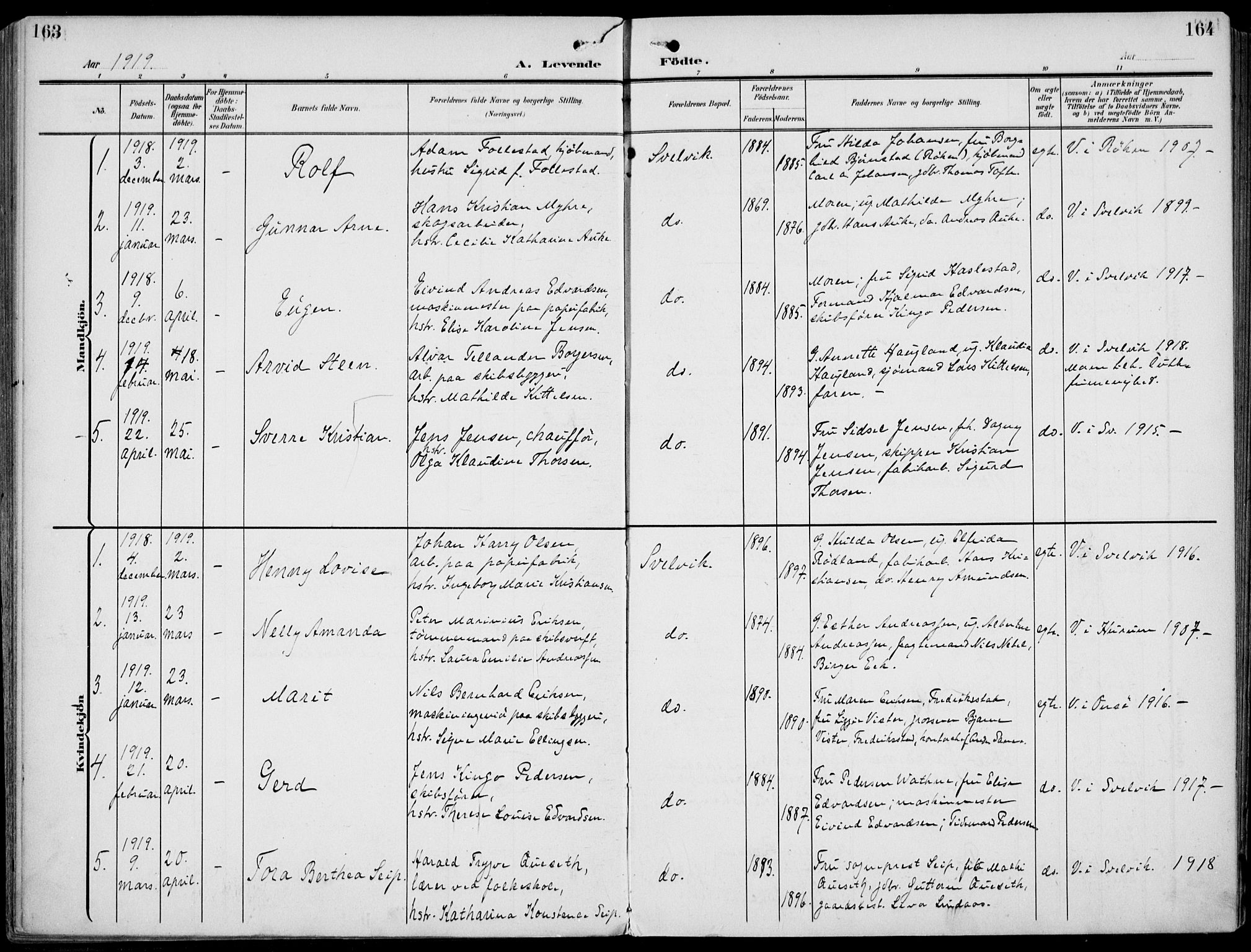 Strømm kirkebøker, AV/SAKO-A-322/F/Fb/L0002: Parish register (official) no. II 2, 1900-1919, p. 163-164