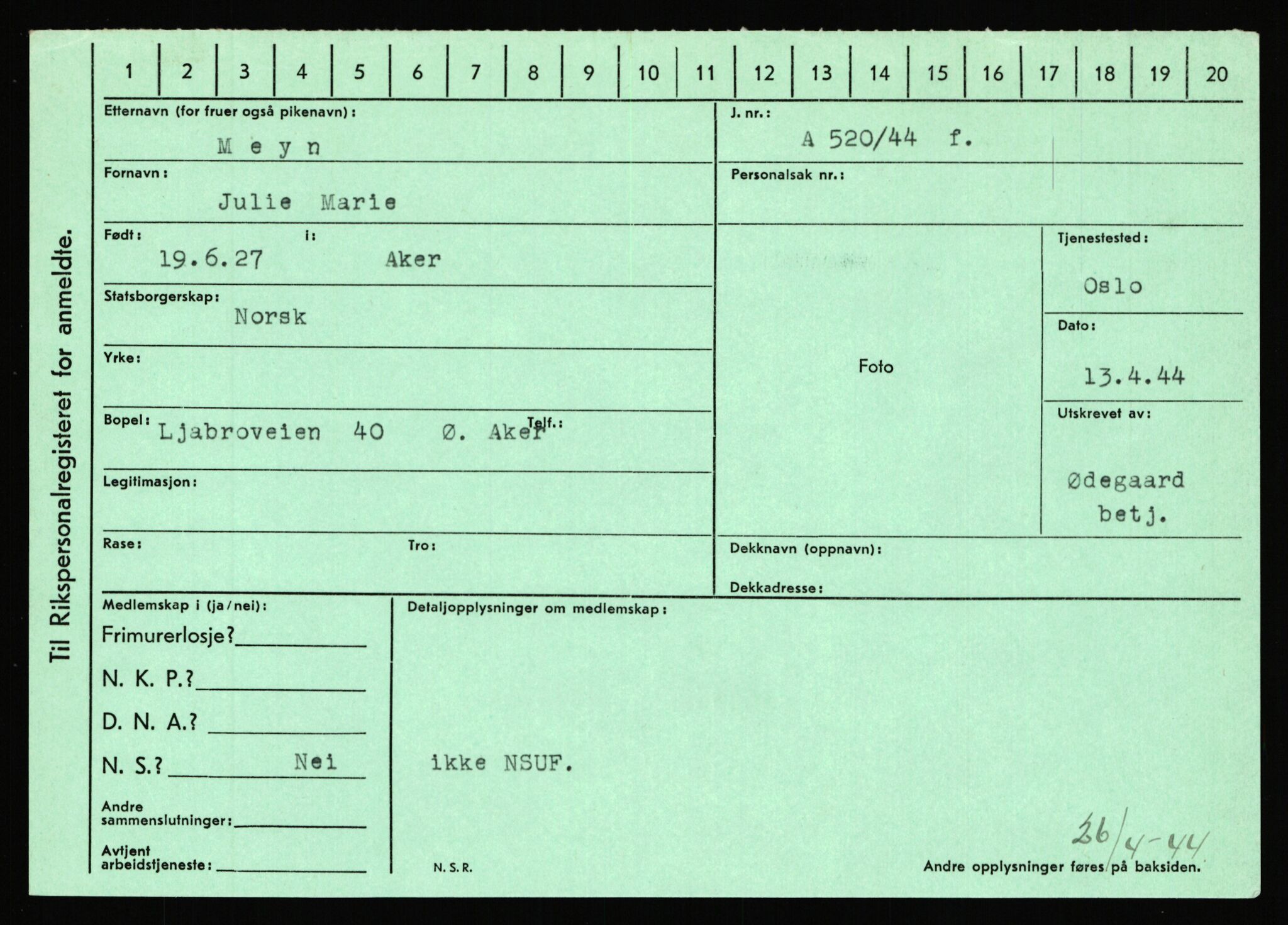 Statspolitiet - Hovedkontoret / Osloavdelingen, AV/RA-S-1329/C/Ca/L0010: Lind - Moksnes, 1943-1945, p. 3950