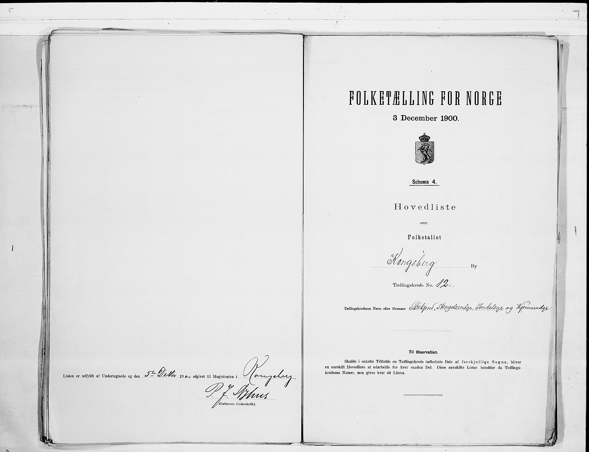 RA, 1900 census for Kongsberg, 1900, p. 26